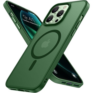 Miracase for iPhone 16 Pro Matte Series Case, Magnetic, Orange(Dark Green)
