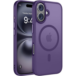 Miracase for iPhone 16 Pro Matte Series Case, Magnetic, Orange(Deep Purple)