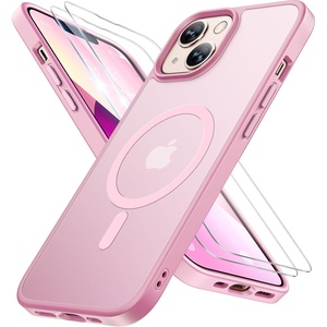Miracase for iPhone 16 Pro Matte Series Case, Magnetic, Orange(Light Pink)