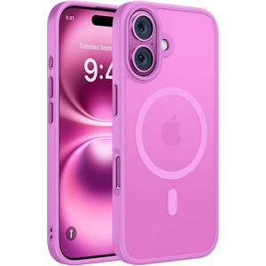 Miracase for iPhone 16 Pro Matte Series Case, Magnetic, Orange(Lilac Pink)