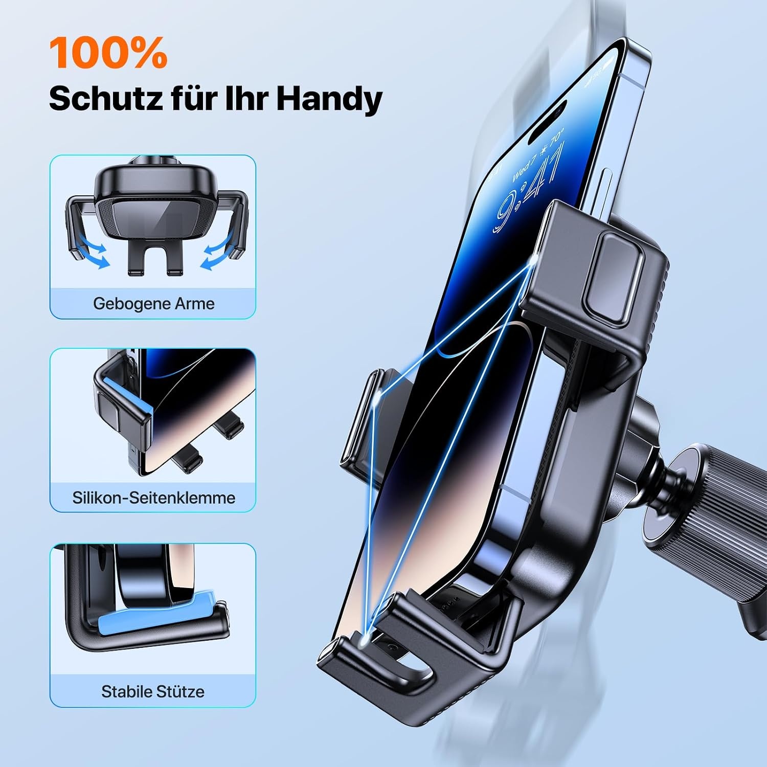 image:imageMiracase Car Phone Holder 2025 Upgraded Stable Air Vent Mount 360 Rotatable for iPhone Samsung GoogleBlack