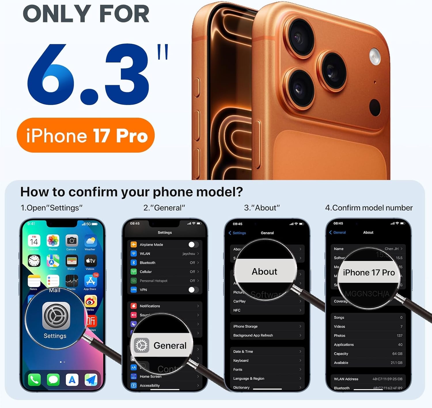 image:imageMiracase Magnetic for iPhone 17 Pro Case Silicone Dark Black