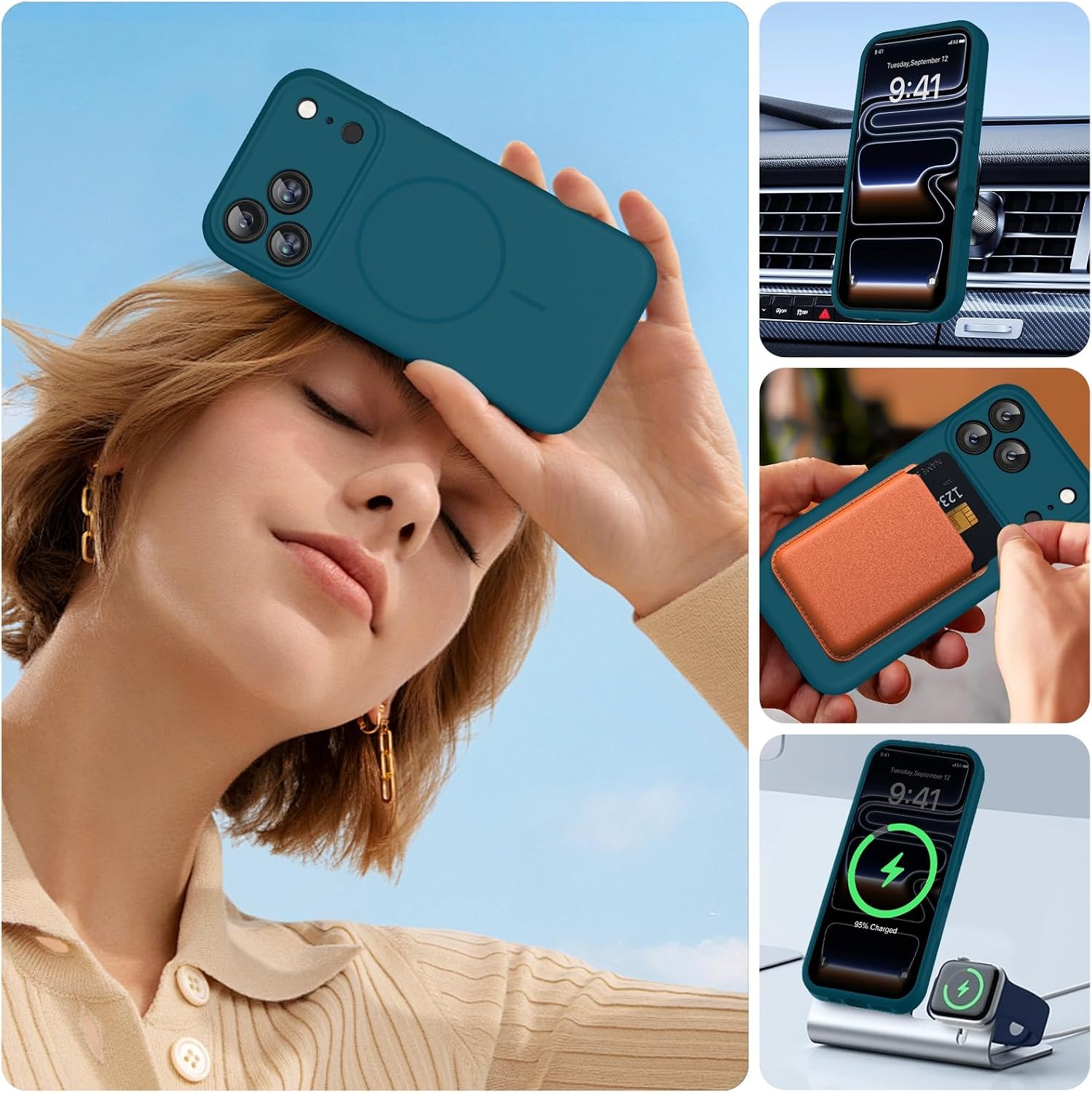 image:imageMiracase Silicone amp Magnetic for iPhone 17 Pro Max Case Teal