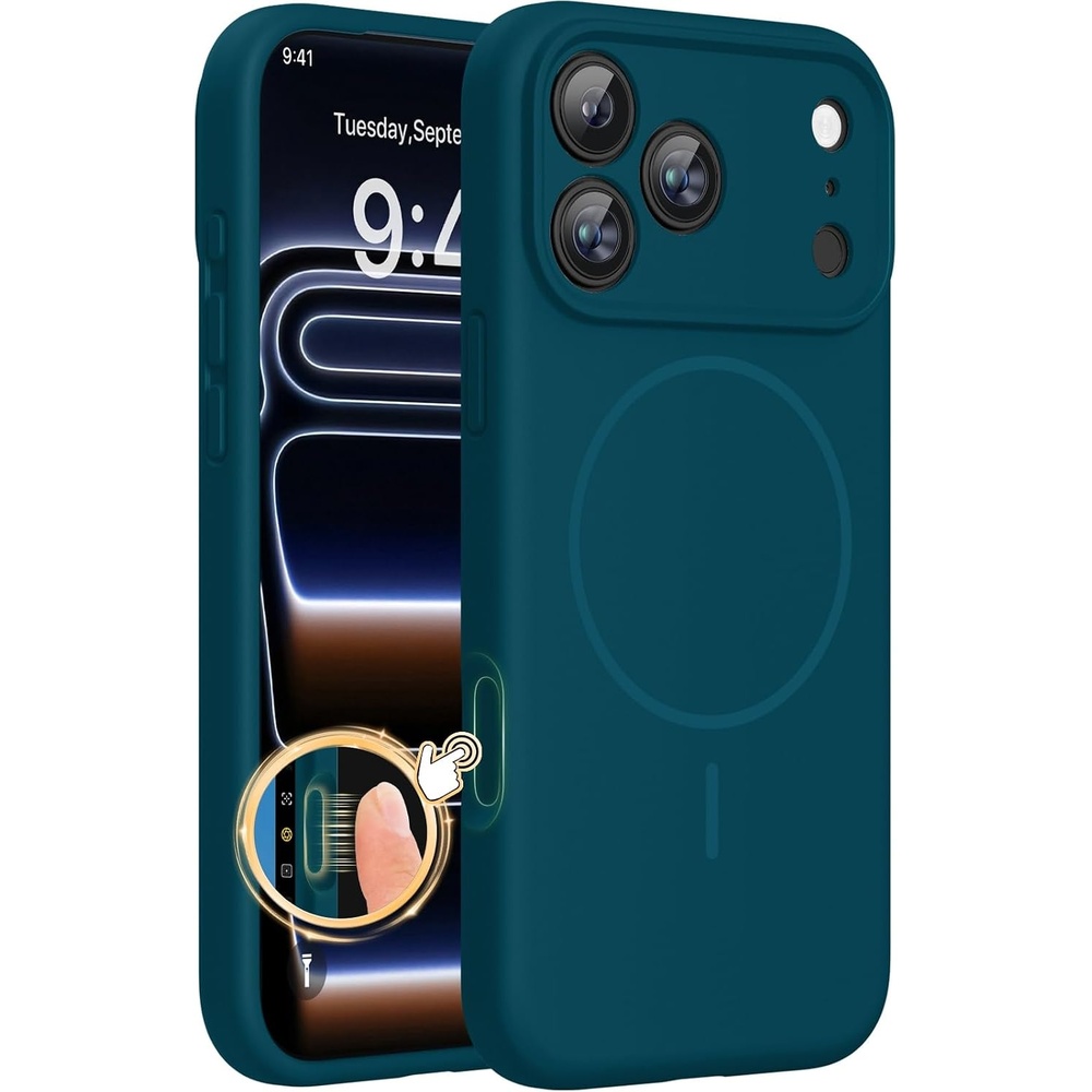 image:imageMiracase Magnetic for iPhone 17 Pro Case Silicone Teal
