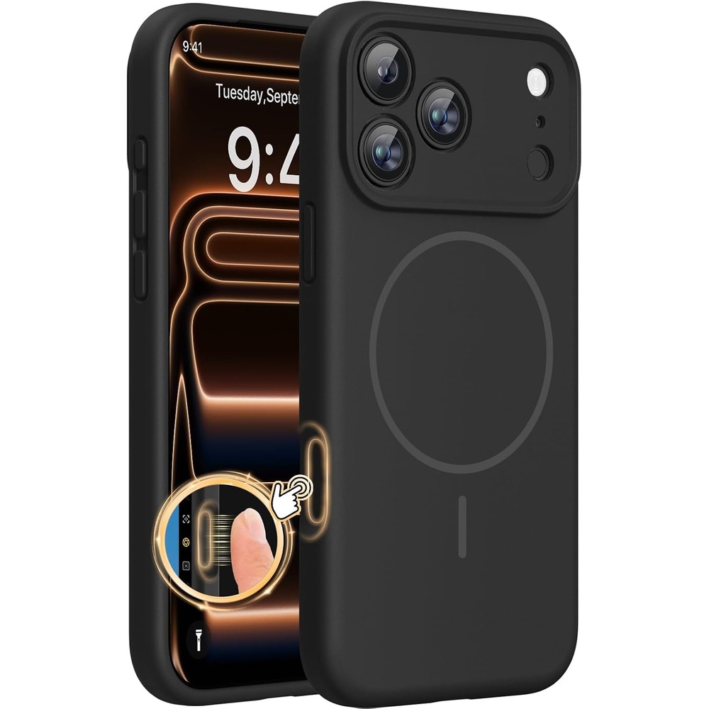 image:imageMiracase Silicone amp Magnetic for iPhone 17 Pro Max Case Dark Black