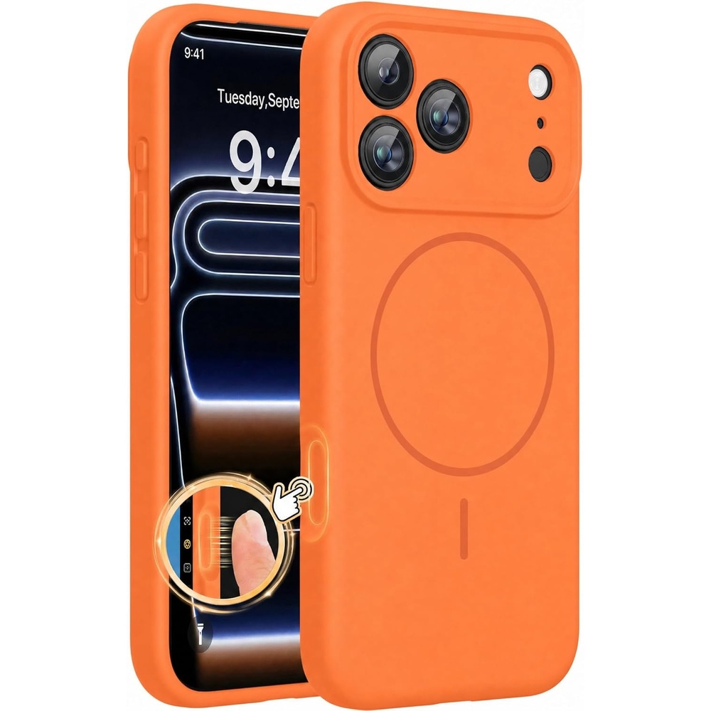 image:imageMiracase Silicone amp Magnetic for iPhone 17 Pro Max Case Sunset Orange