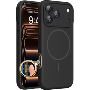 Miracase Silicone & Magnetic for iPhone 17 Pro Max Case, Dark Black