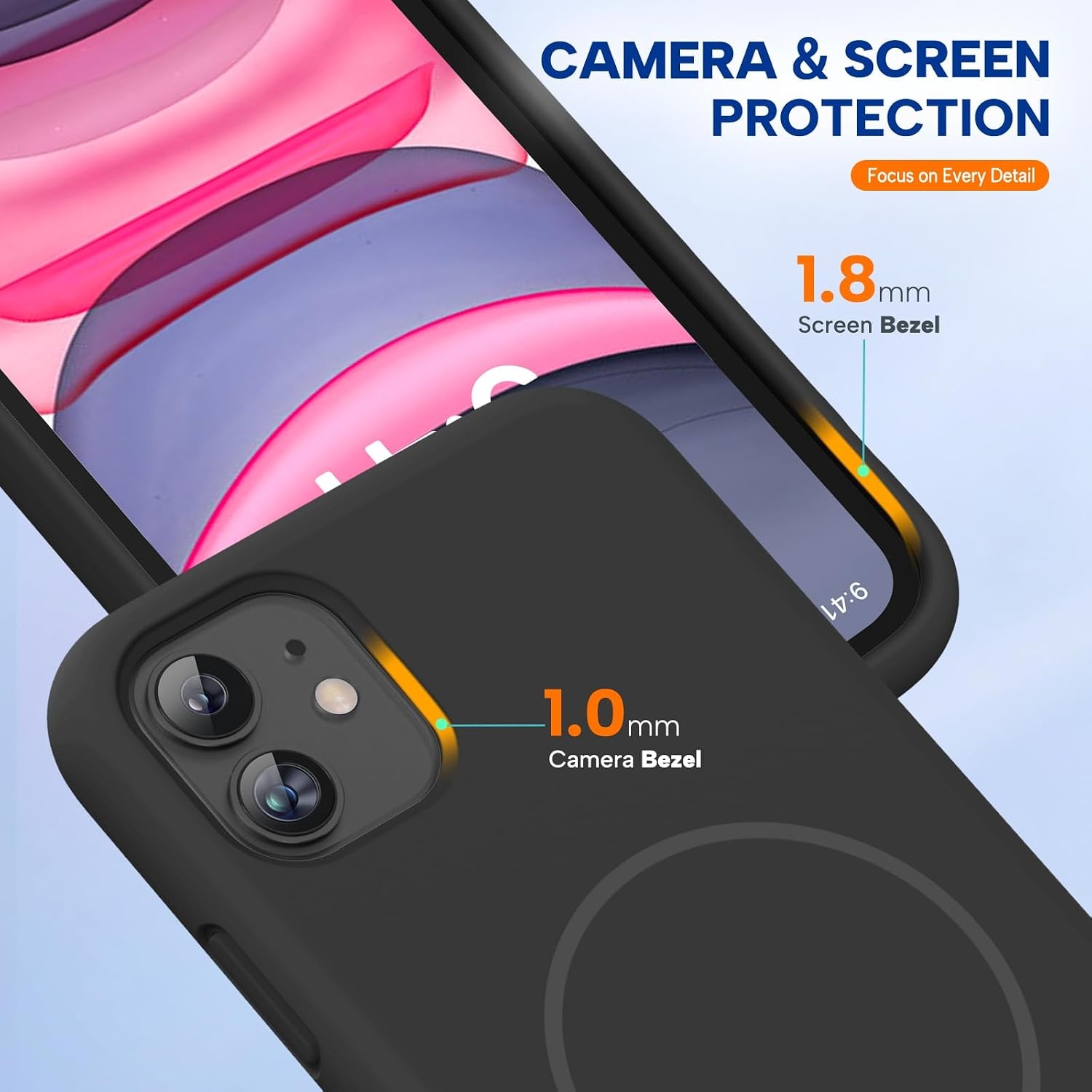image:imageMiracase Silicone amp Magnetic for iPhone 11 Phone Case Dark Black