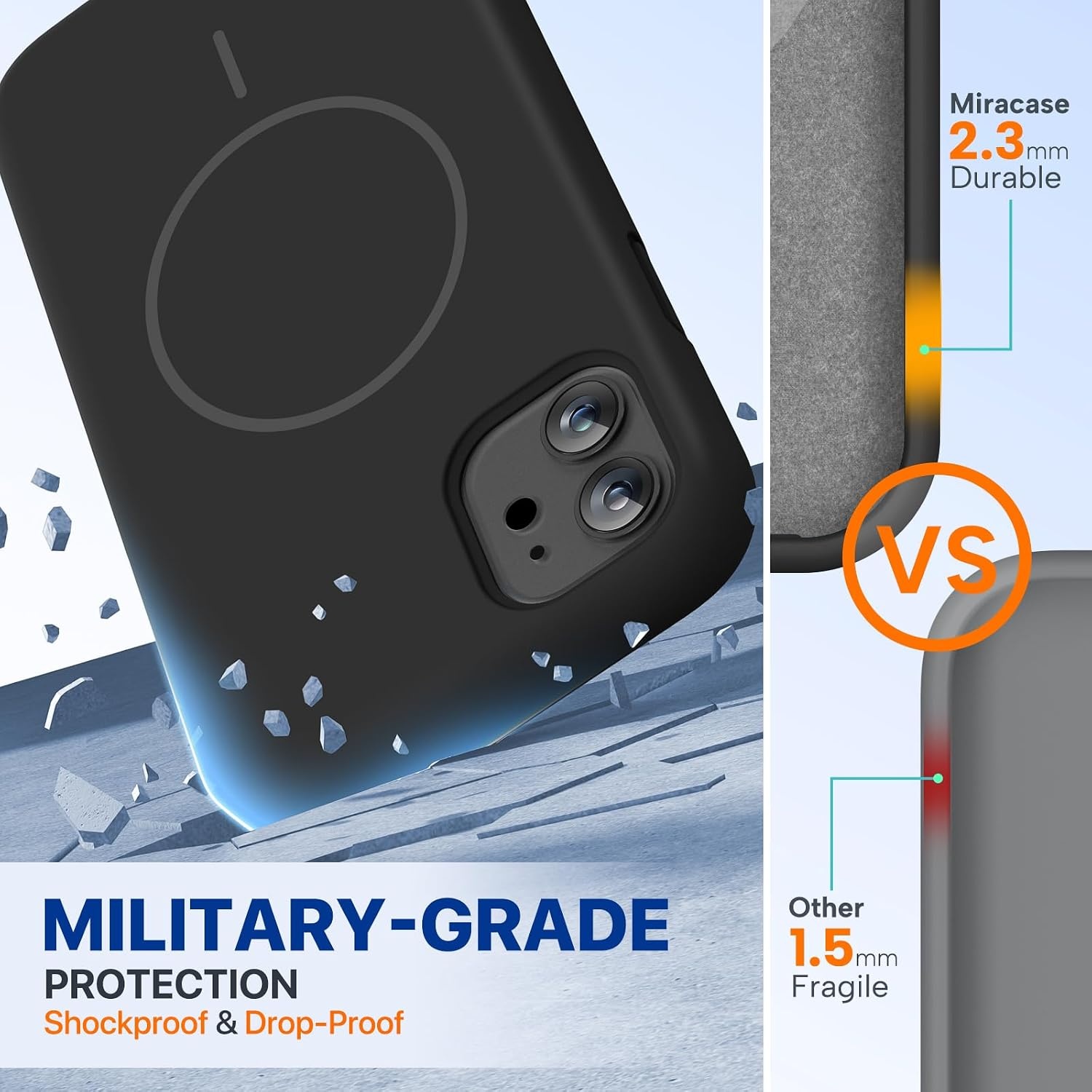 image:imageMiracase Silicone amp Magnetic for iPhone 11 Phone Case Dark Black