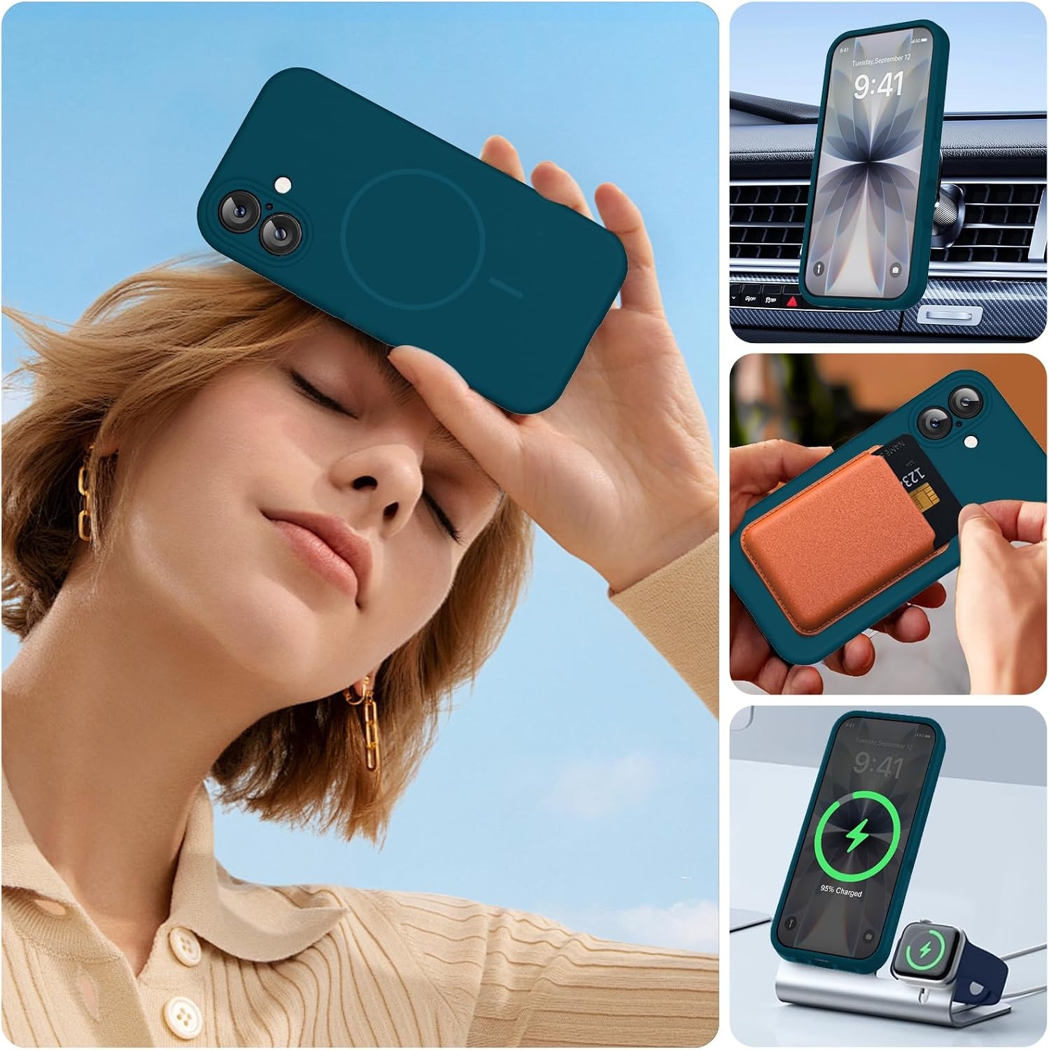 image:imageMiracase Silicone amp Magnetic for iPhone 17 Case Teal