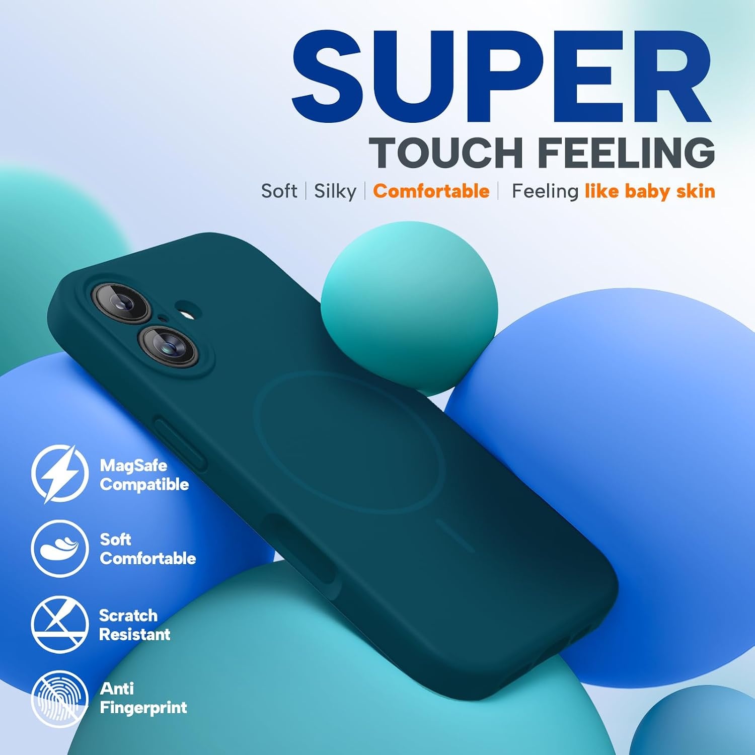 image:imageMiracase Silicone amp Magnetic for iPhone 17 Case Teal