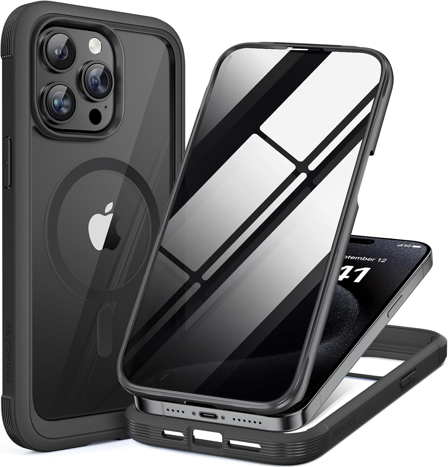 image:imageMiracase for iPhone 18 Pro Case with Privacy Screen Protector BlackBlack