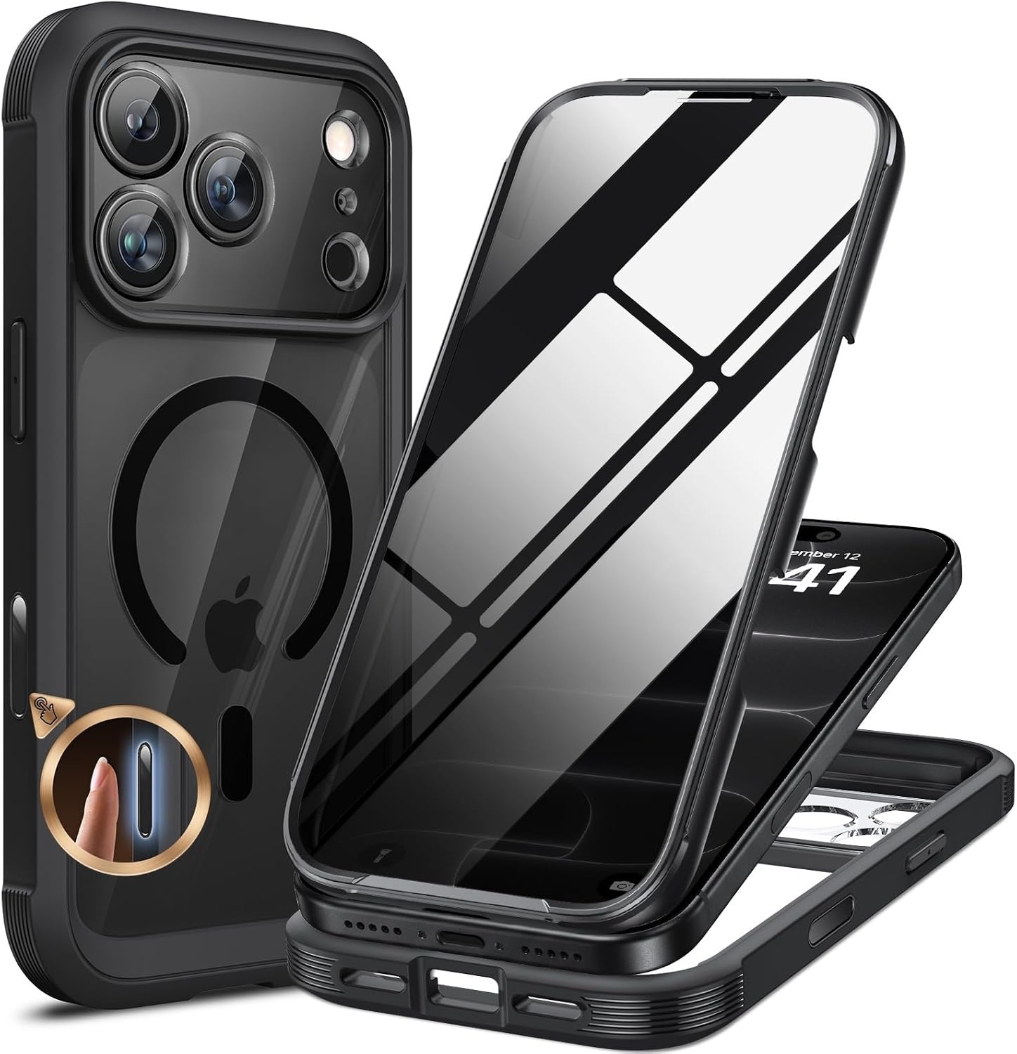 image:imageMiracase for iPhone 18 Pro Case with Privacy Screen Protector BlackBlack
