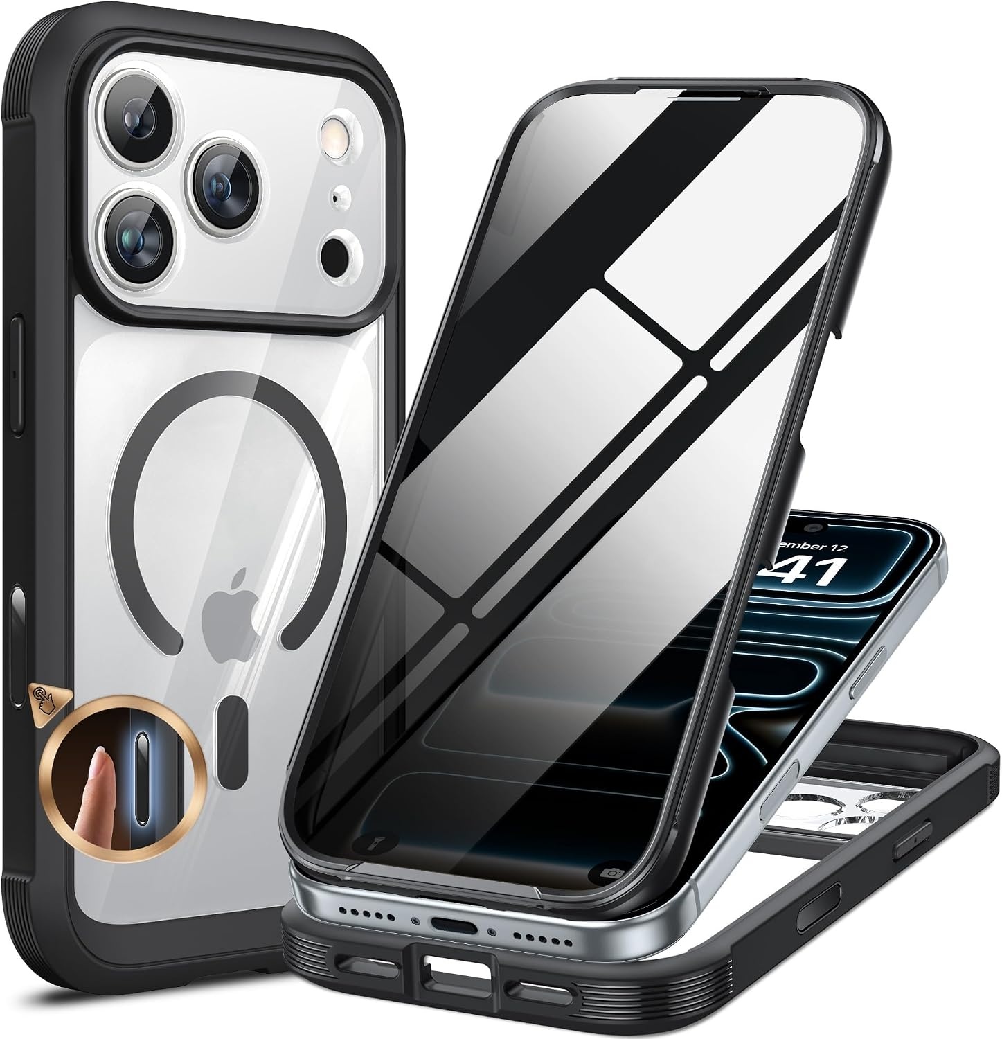 image:imageMiracase for iPhone 18 Pro Case with Privacy Screen Protector BlackBlack