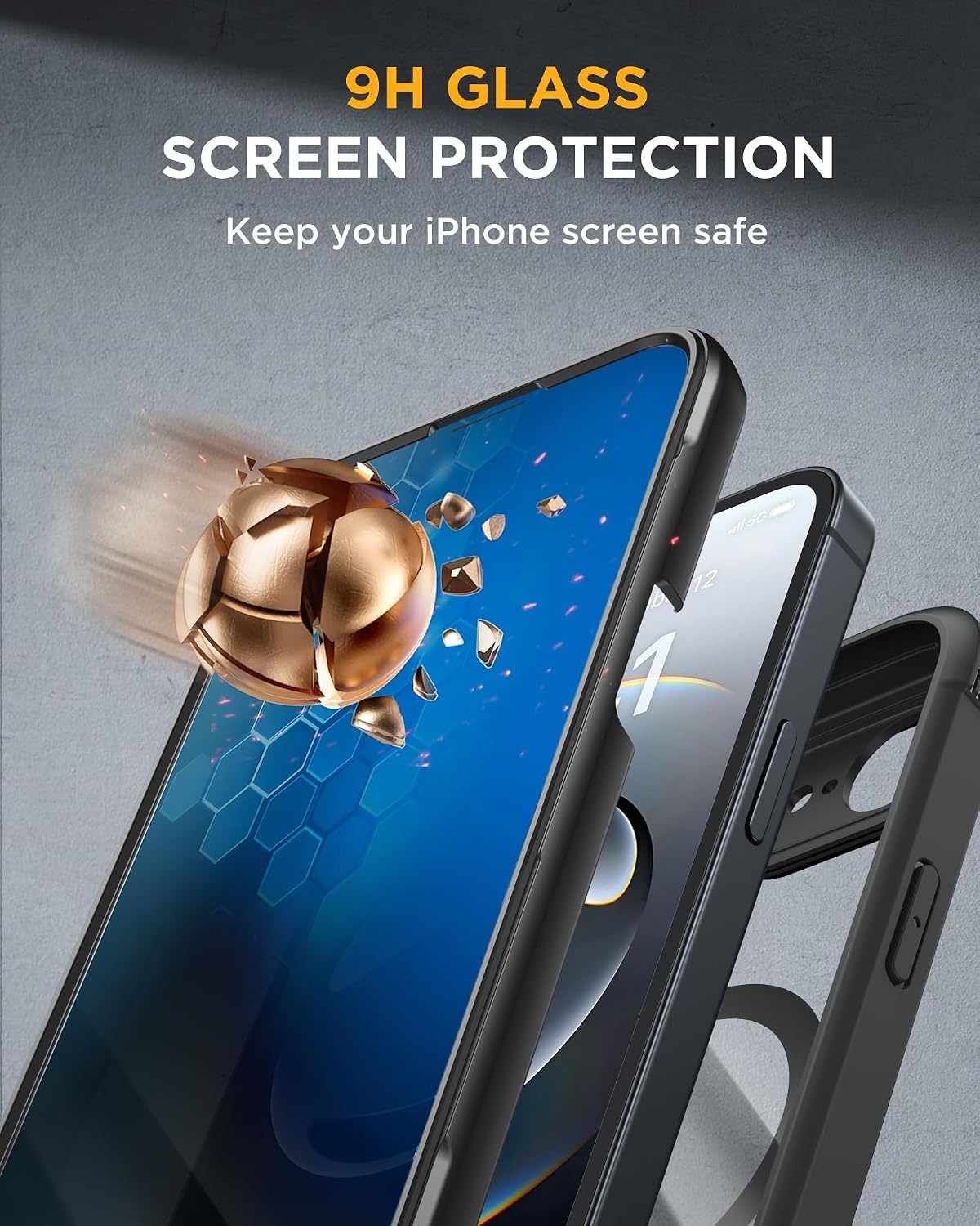 image:imageMiracase for iPhone 18 Pro Case with Privacy Screen Protector BlackBlack