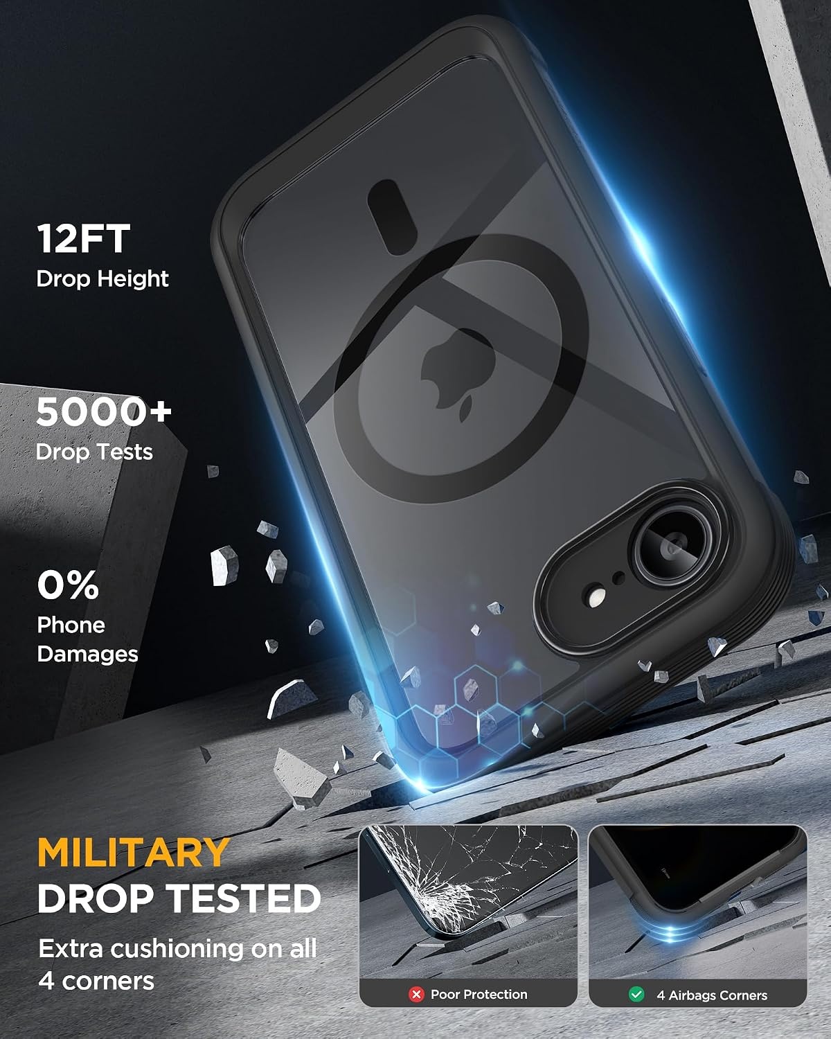 image:imageMiracase for iPhone 18 Pro Case with Privacy Screen Protector BlackBlack