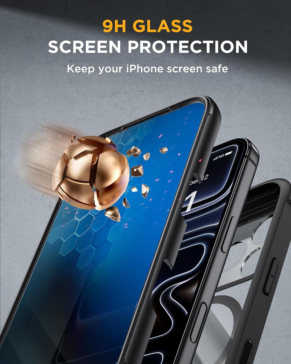 image:imageMiracase for iPhone 18 Pro Case with Privacy Screen Protector BlackBlack