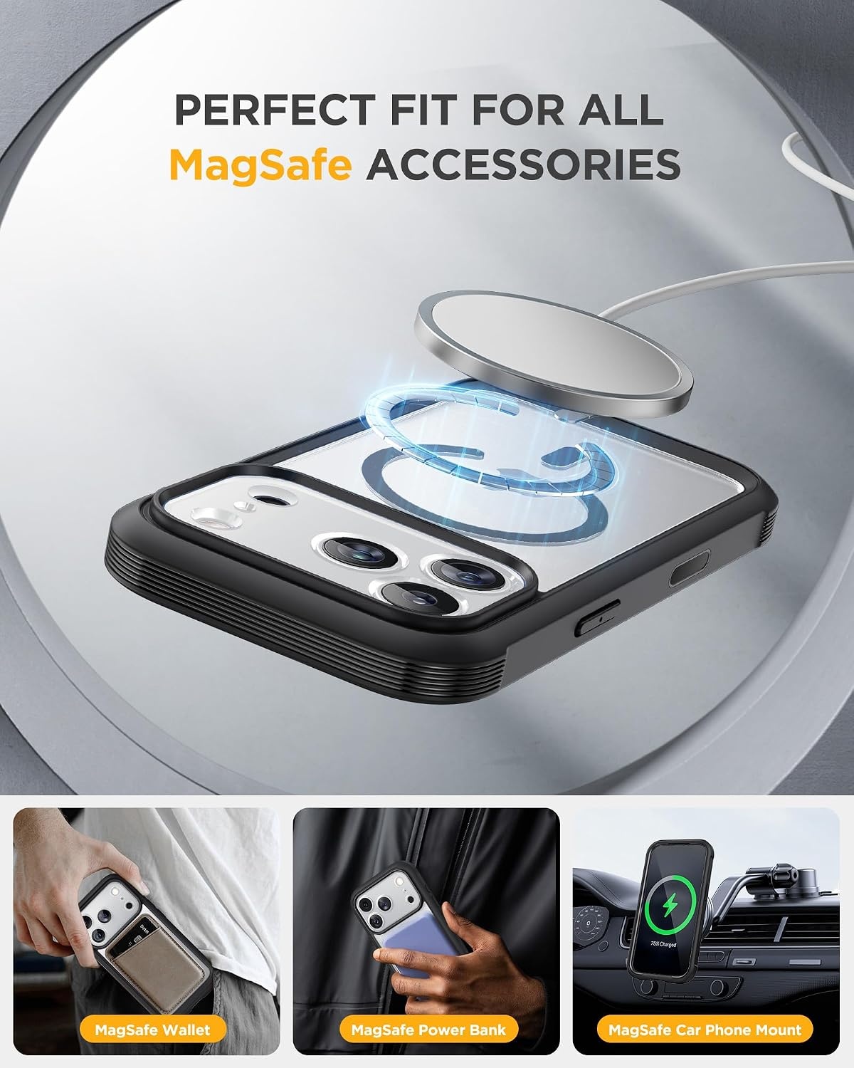 image:imageMiracase for iPhone 18 Pro Case with Privacy Screen Protector BlackBlack