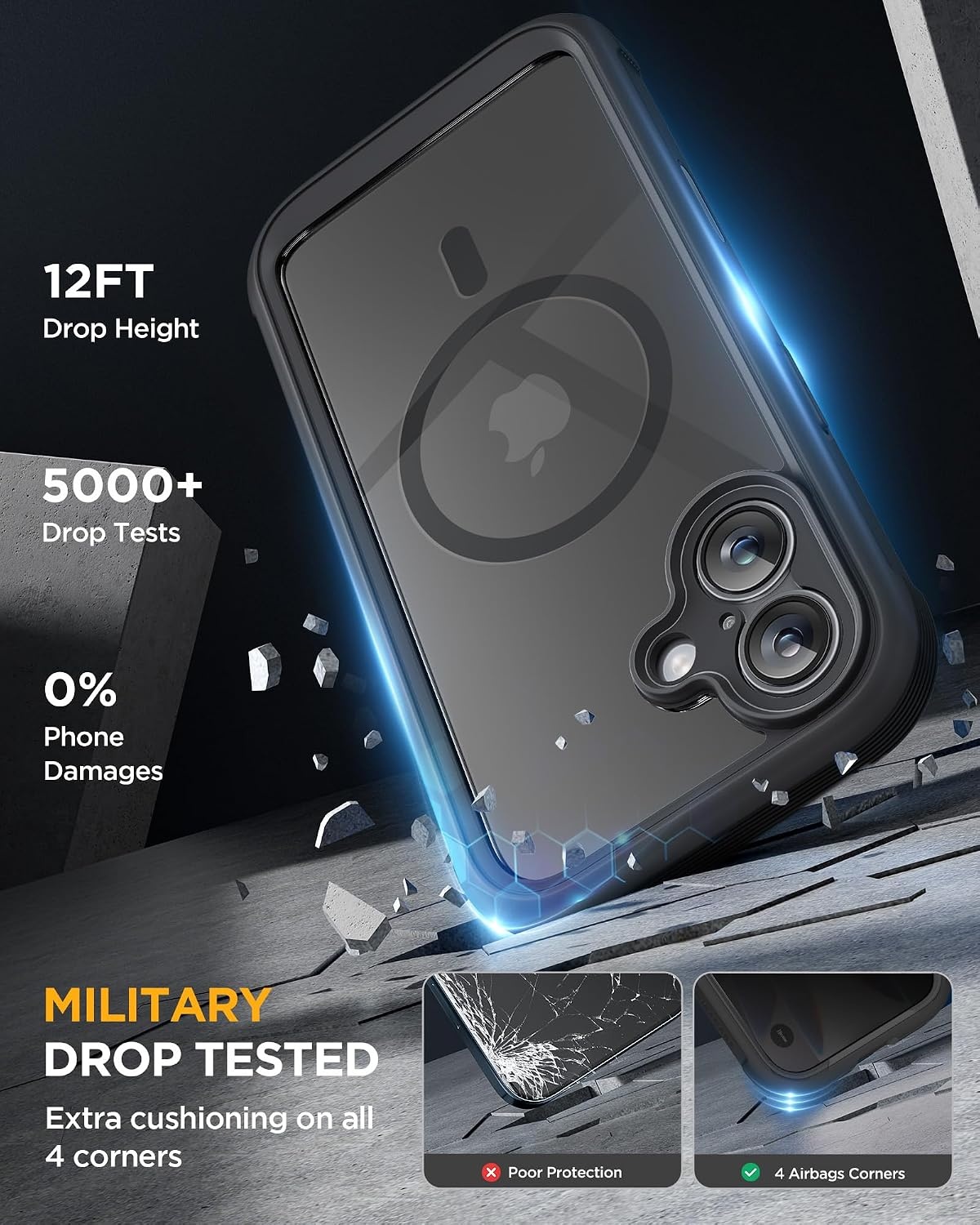 image:imageMiracase for iPhone 18 Pro Case with Privacy Screen Protector BlackBlack