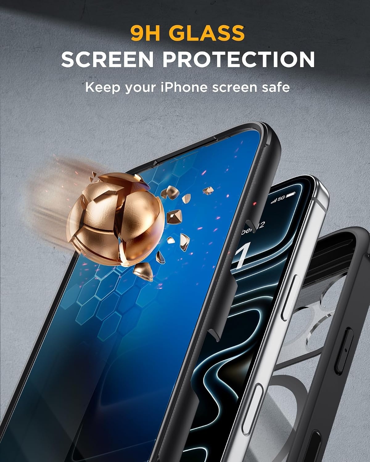image:imageMiracase for iPhone 18 Pro Case with Privacy Screen Protector BlackBlack