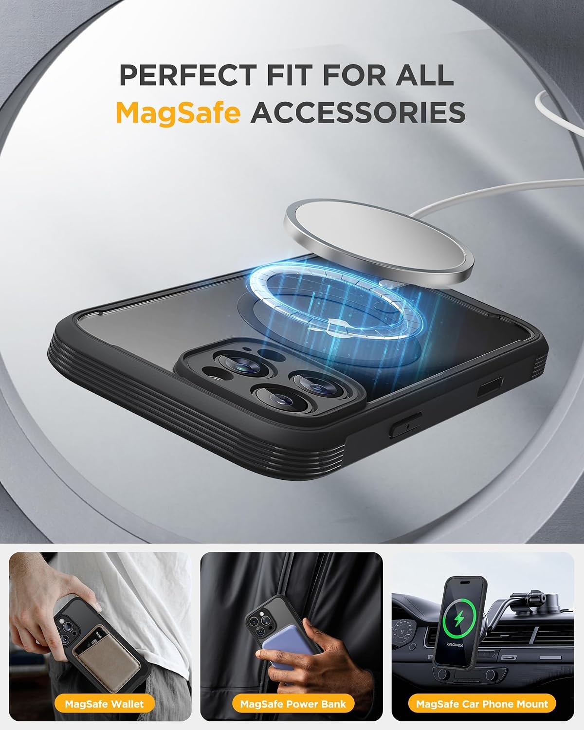 image:imageMiracase for iPhone 18 Pro Case with Privacy Screen Protector BlackBlack