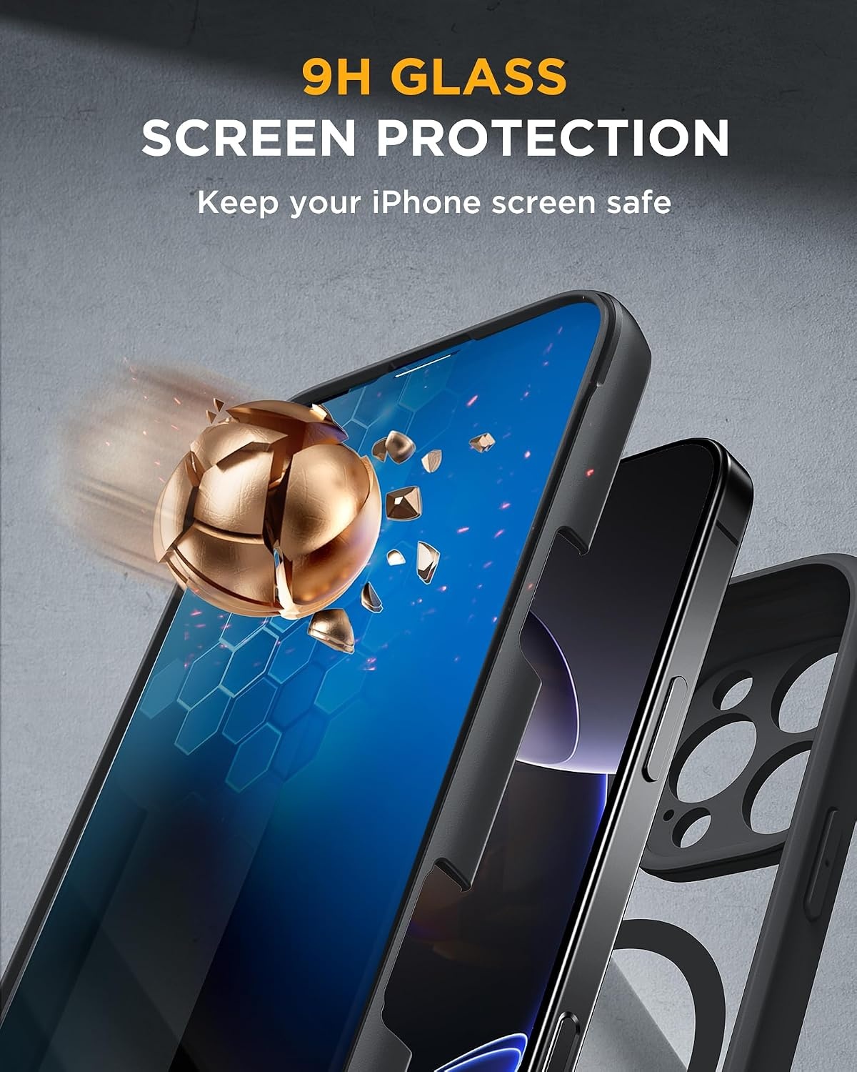 image:imageMiracase for iPhone 18 Pro Case with Privacy Screen Protector BlackBlack
