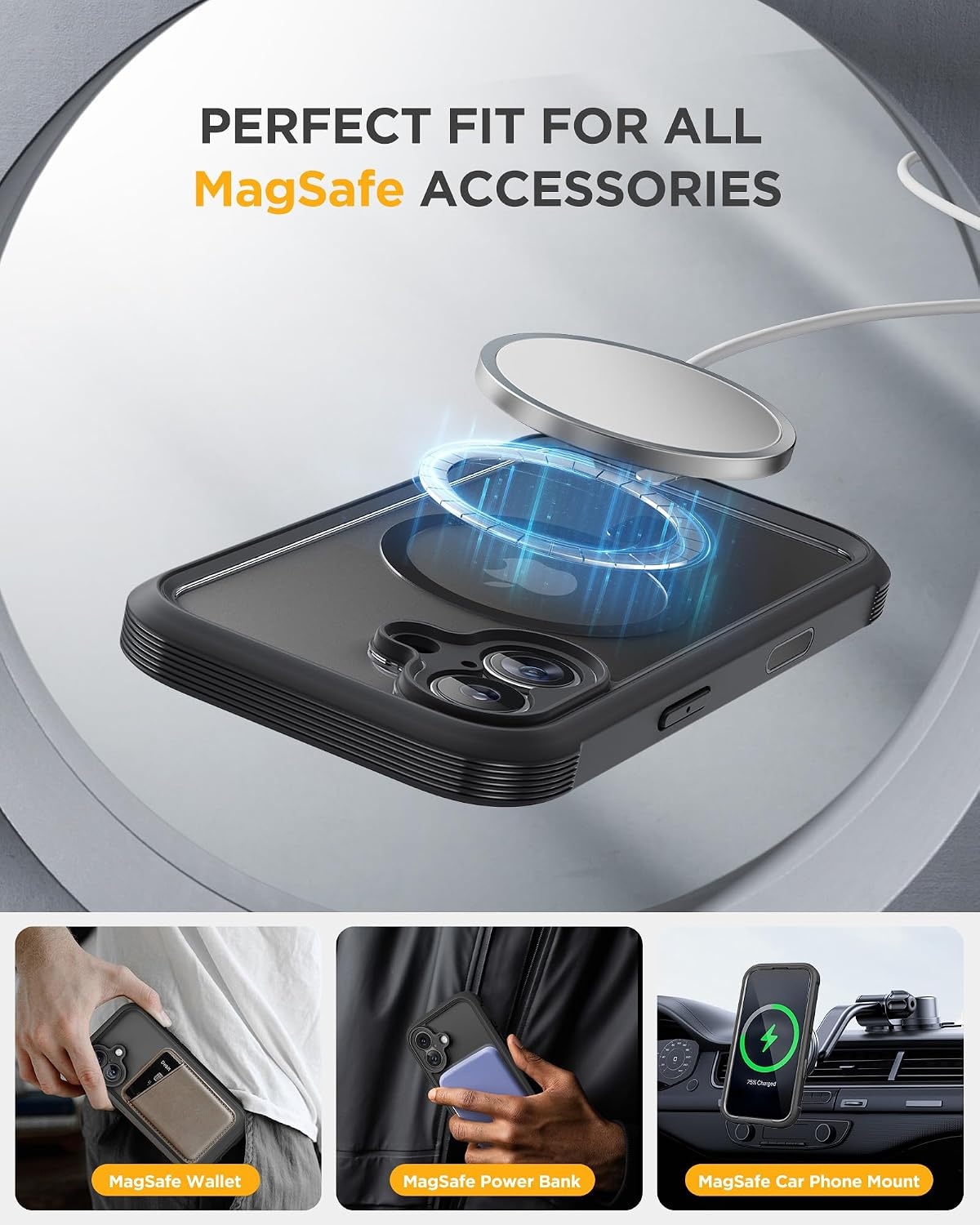 image:imageMiracase for iPhone 18 Pro Case with Privacy Screen Protector BlackBlack