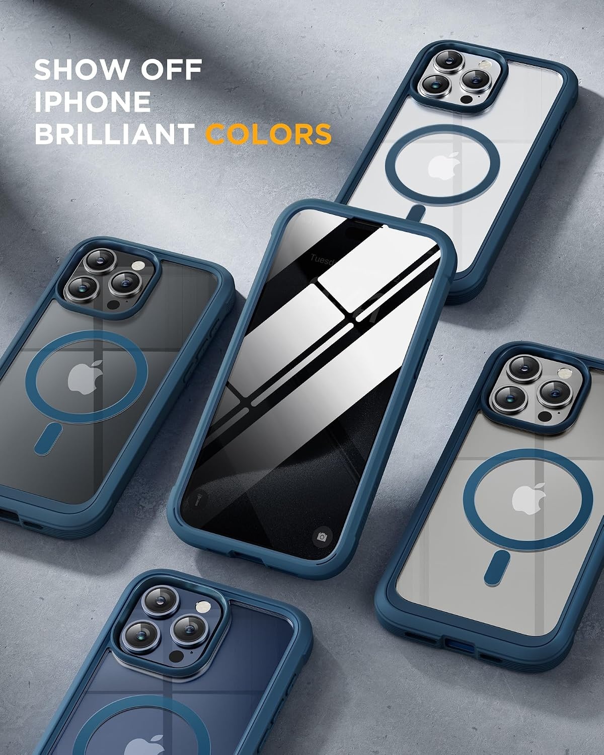 image:imageMiracase for iPhone 18 Pro Case with Privacy Screen Protector BlackBlue