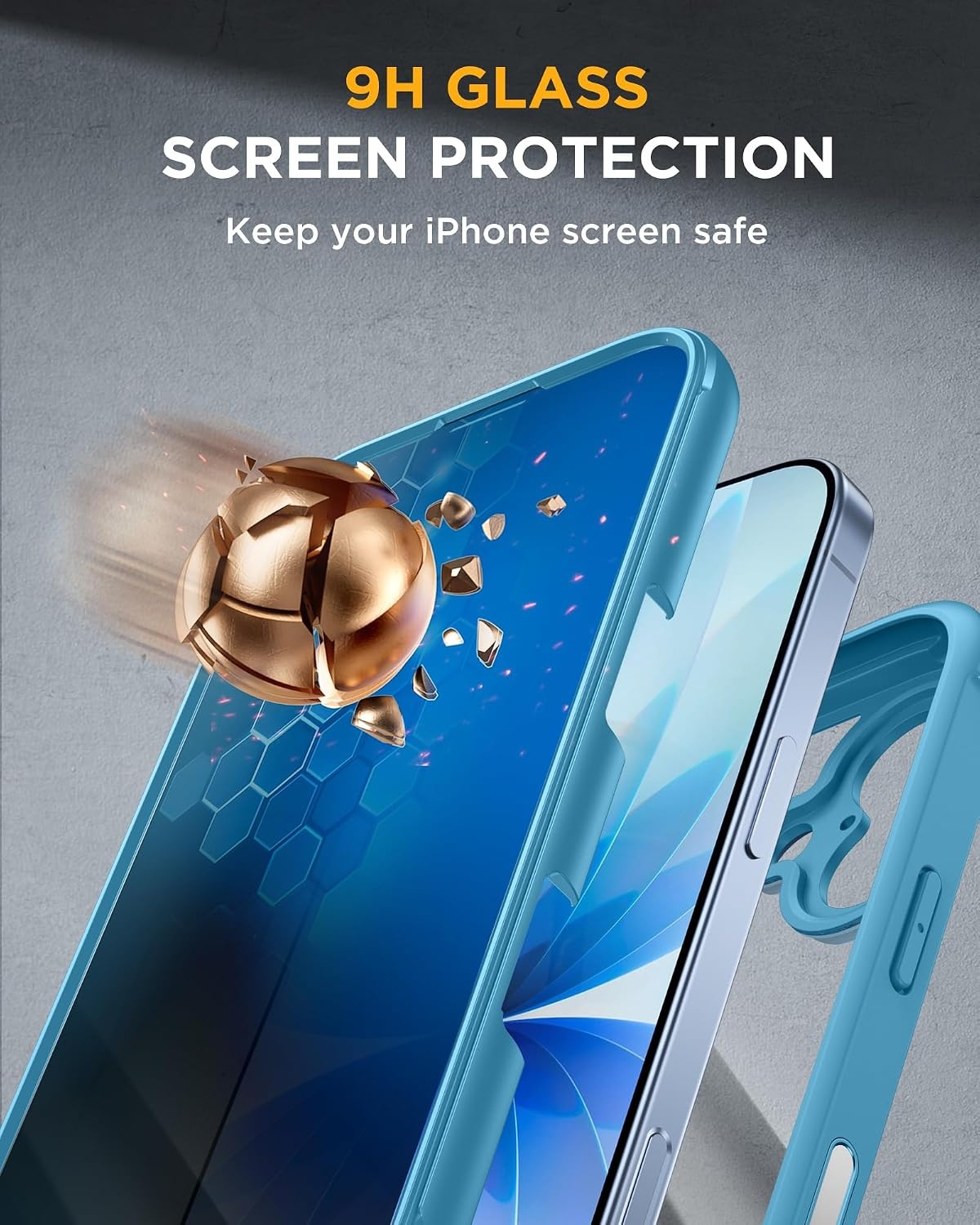 image:imageMiracase for iPhone 18 Pro Case with Privacy Screen Protector BlackBlue