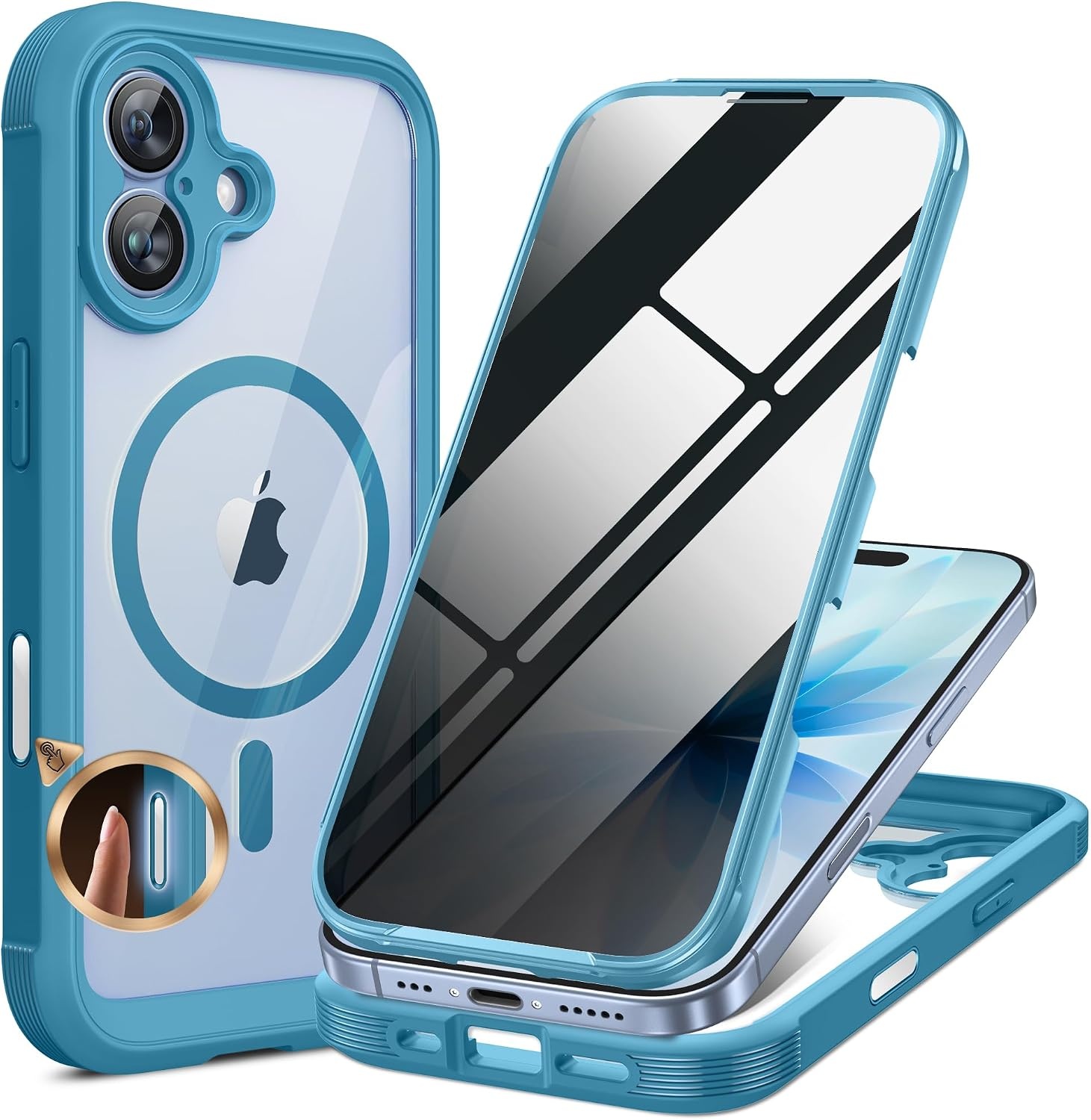 image:imageMiracase for iPhone 18 Pro Case with Privacy Screen Protector BlackBlue
