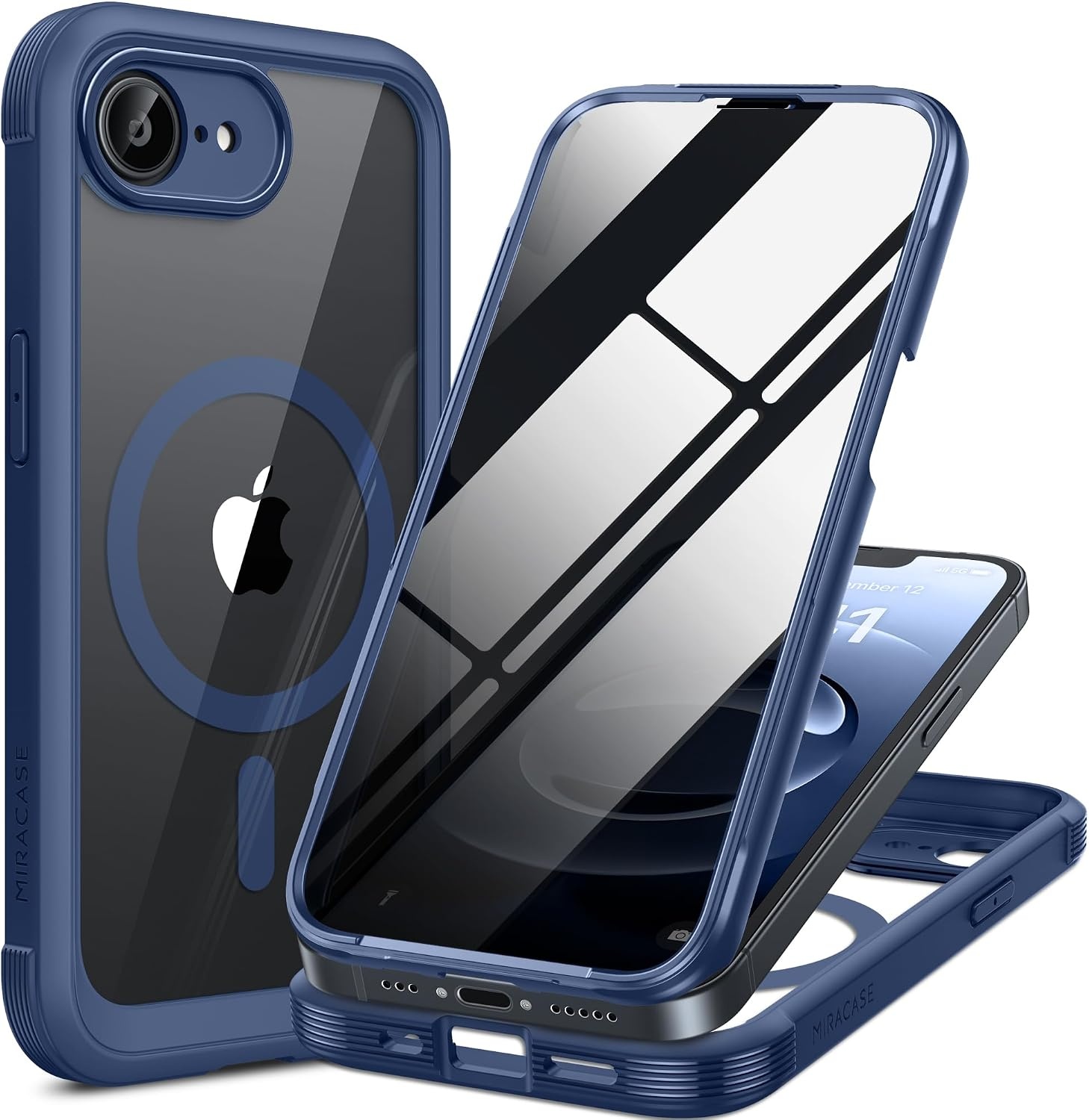image:imageMiracase for iPhone 18 Pro Case with Privacy Screen Protector BlackBlue