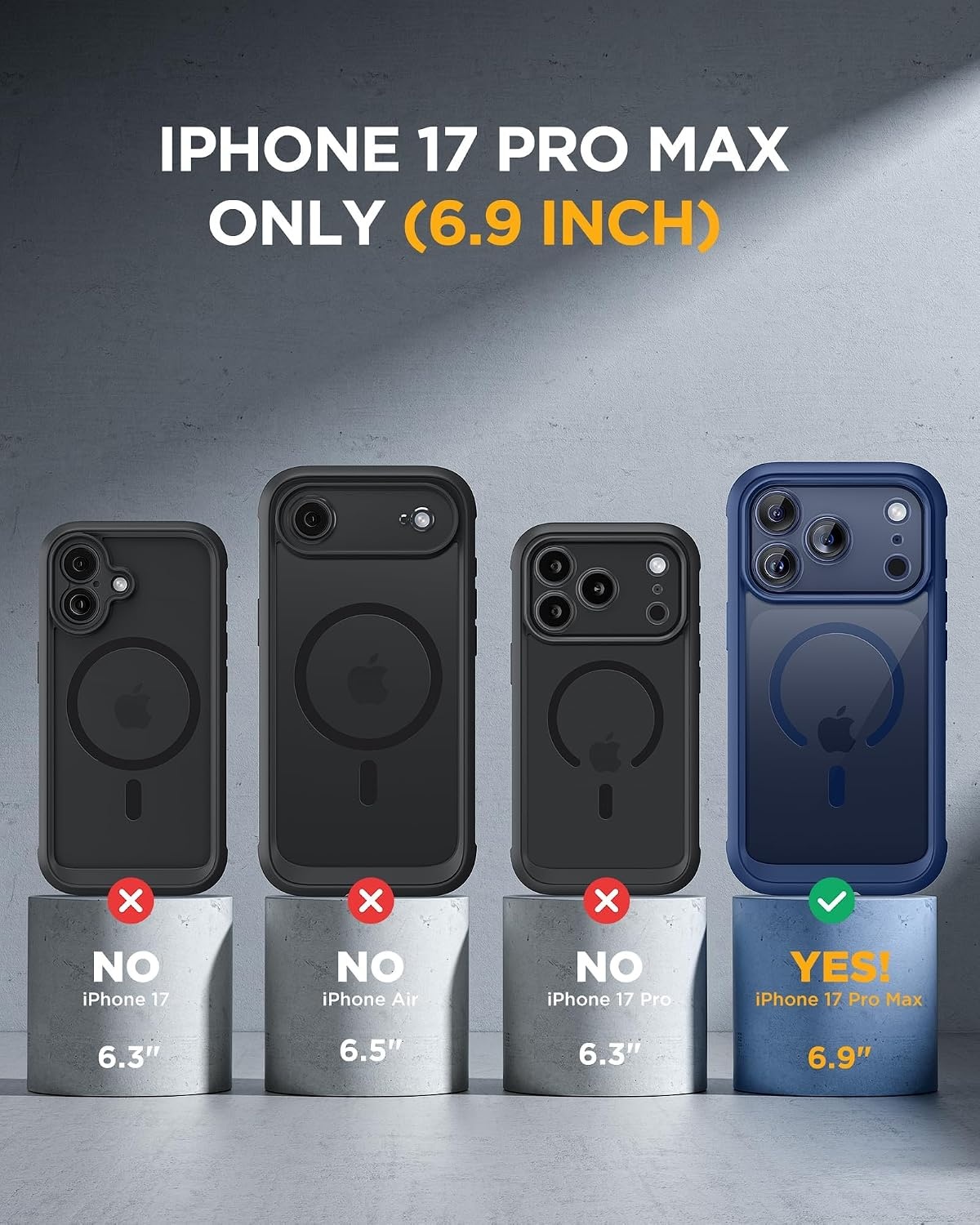image:imageMiracase for iPhone 18 Pro Case with Privacy Screen Protector BlackBlue