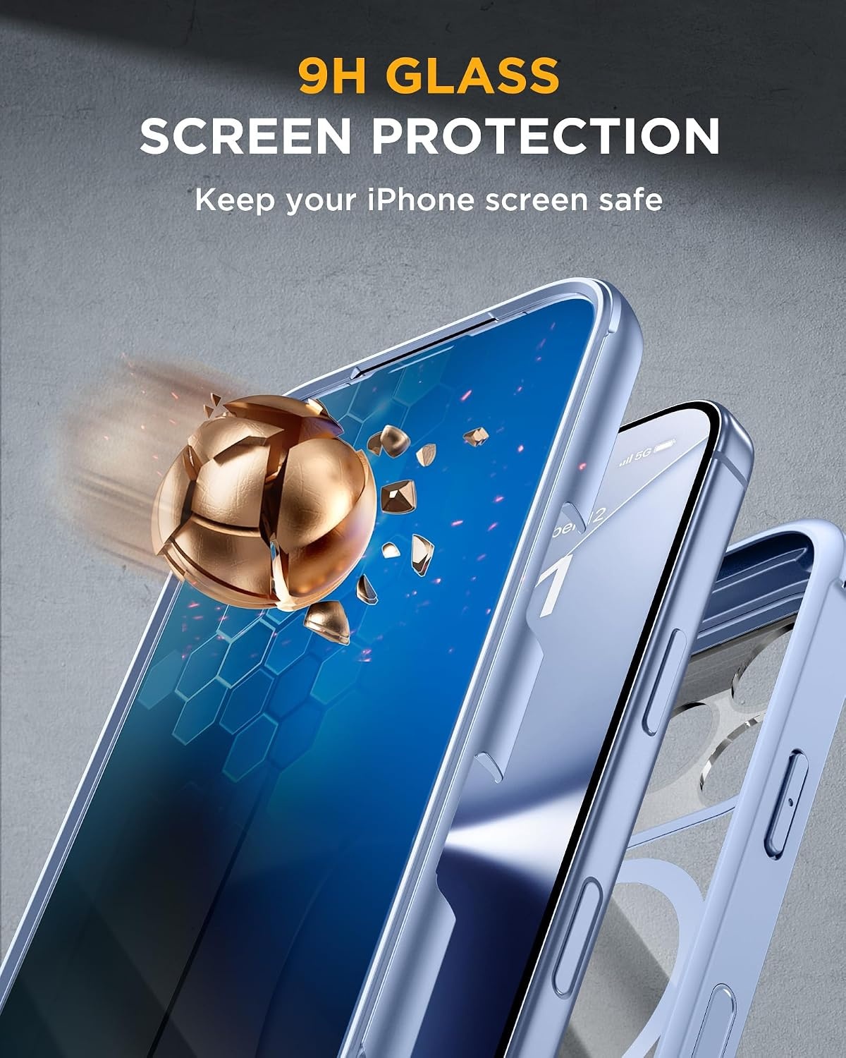 image:imageMiracase for iPhone 18 Pro Case with Privacy Screen Protector BlackBlue