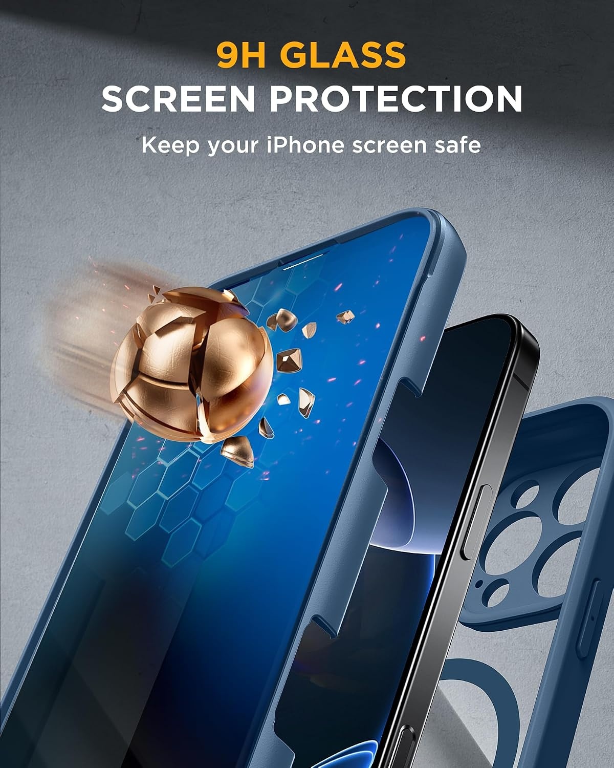 image:imageMiracase for iPhone 18 Pro Case with Privacy Screen Protector BlackBlue