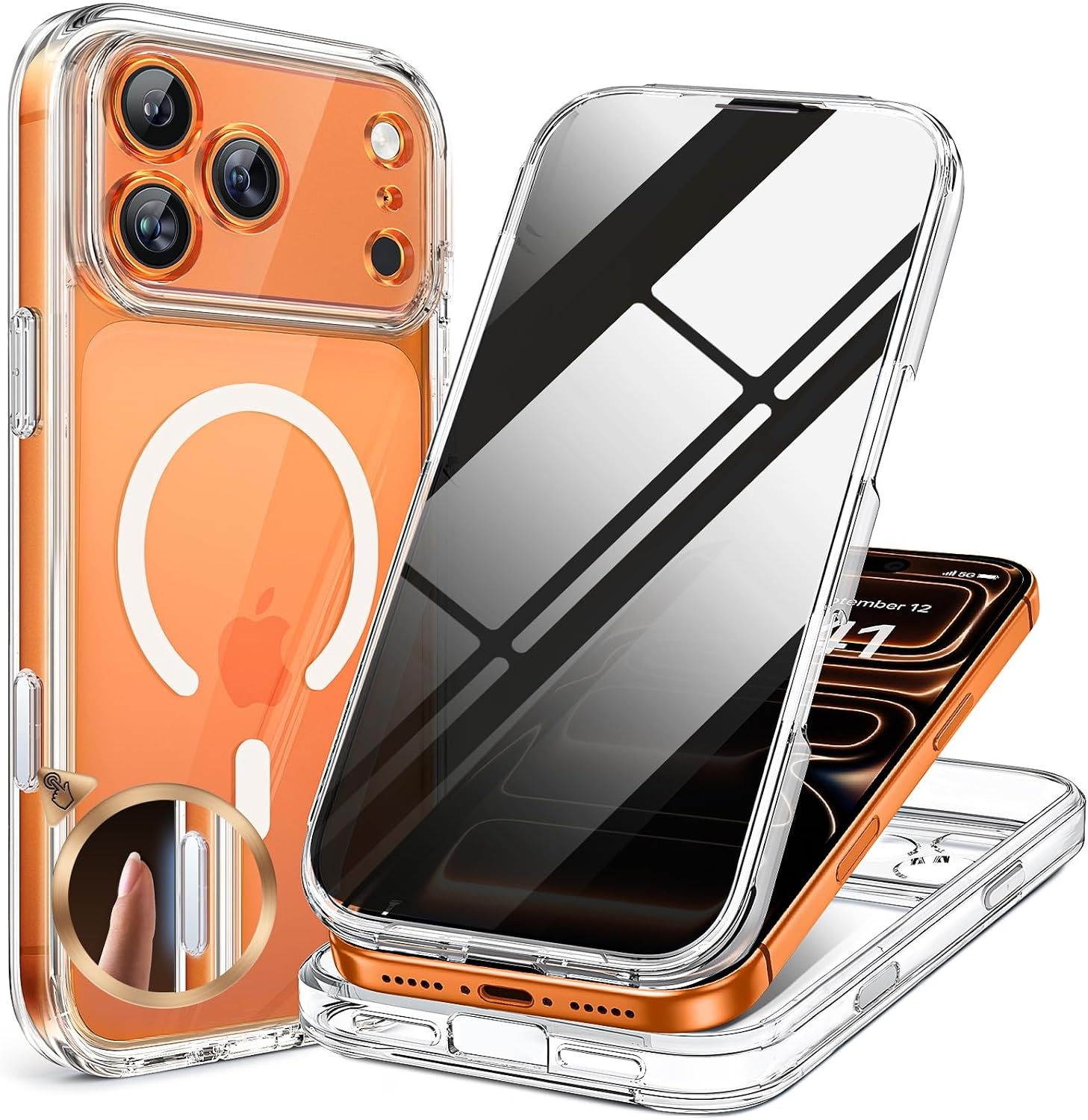 image:imageMiracase for iPhone 18 Pro Case with Privacy Screen Protector BlackClear