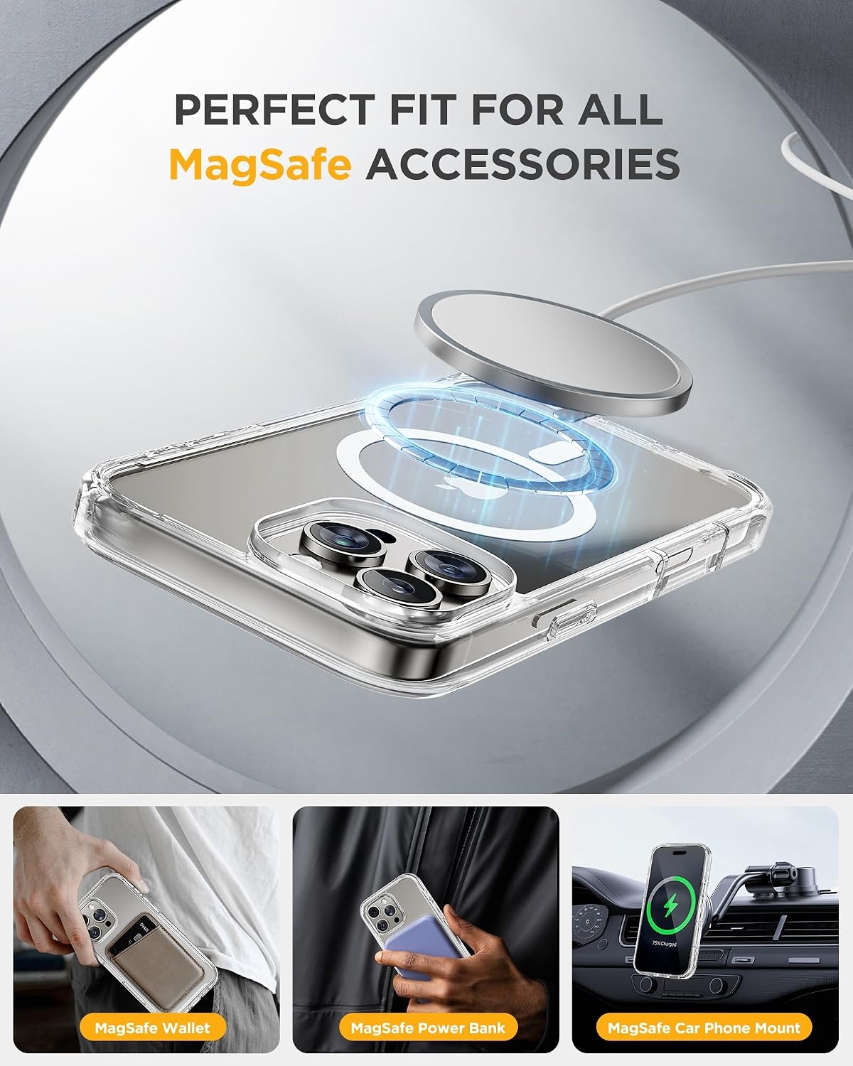 image:imageMiracase for iPhone 18 Pro Case with Privacy Screen Protector BlackClear