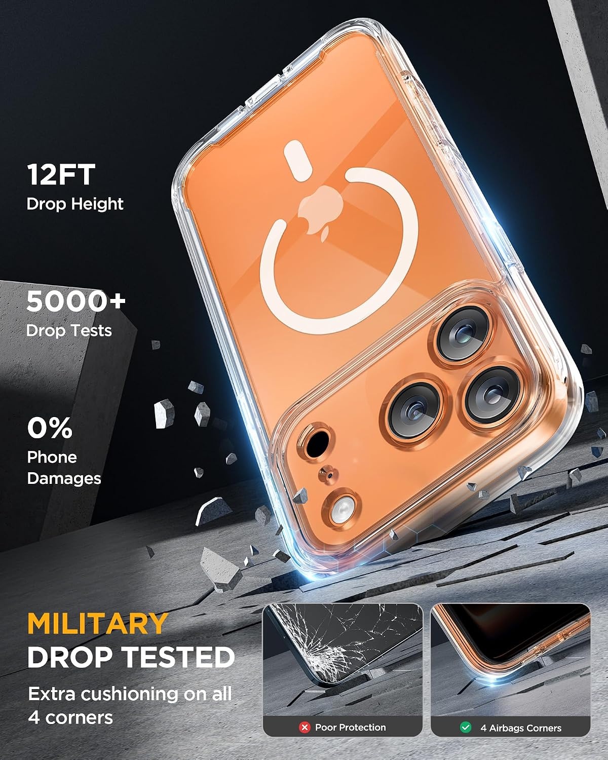 image:imageMiracase for iPhone 18 Pro Case with Privacy Screen Protector BlackClear
