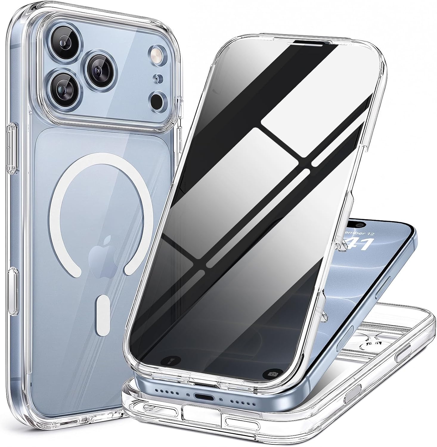 image:imageMiracase for iPhone 18 Pro Case with Privacy Screen Protector BlackClear