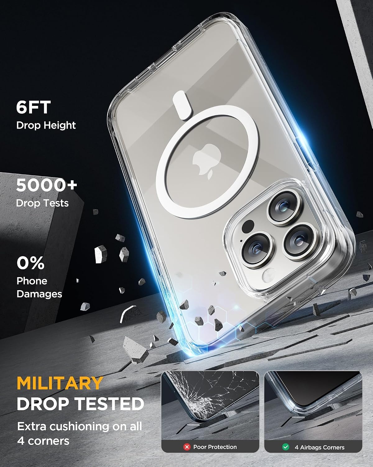 image:imageMiracase for iPhone 18 Pro Case with Privacy Screen Protector BlackClear