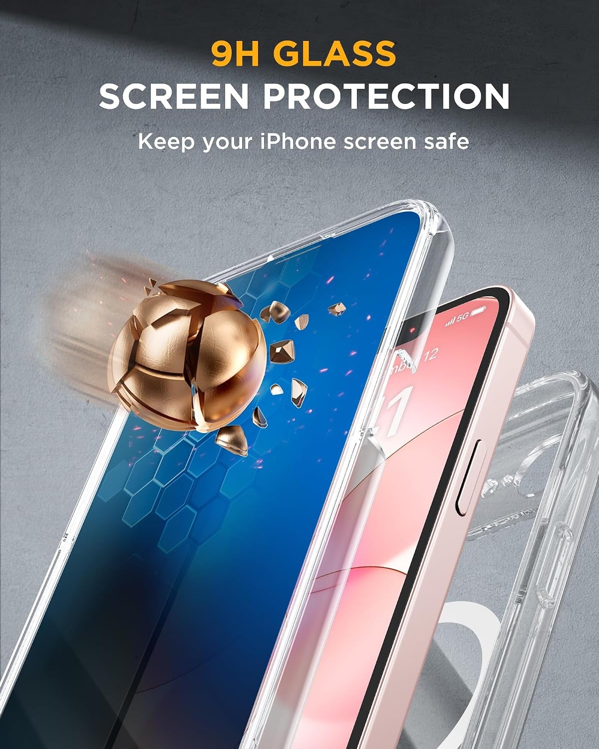 image:imageMiracase for iPhone 18 Pro Case with Privacy Screen Protector BlackClear
