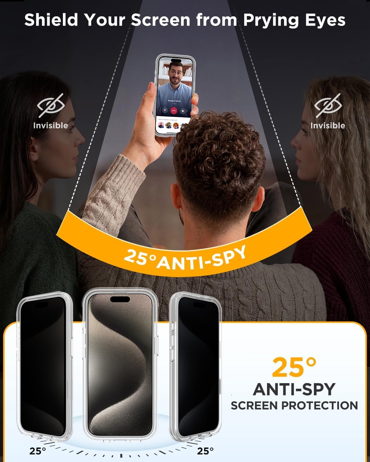 image:imageMiracase for iPhone 18 Pro Case with Privacy Screen Protector BlackClear