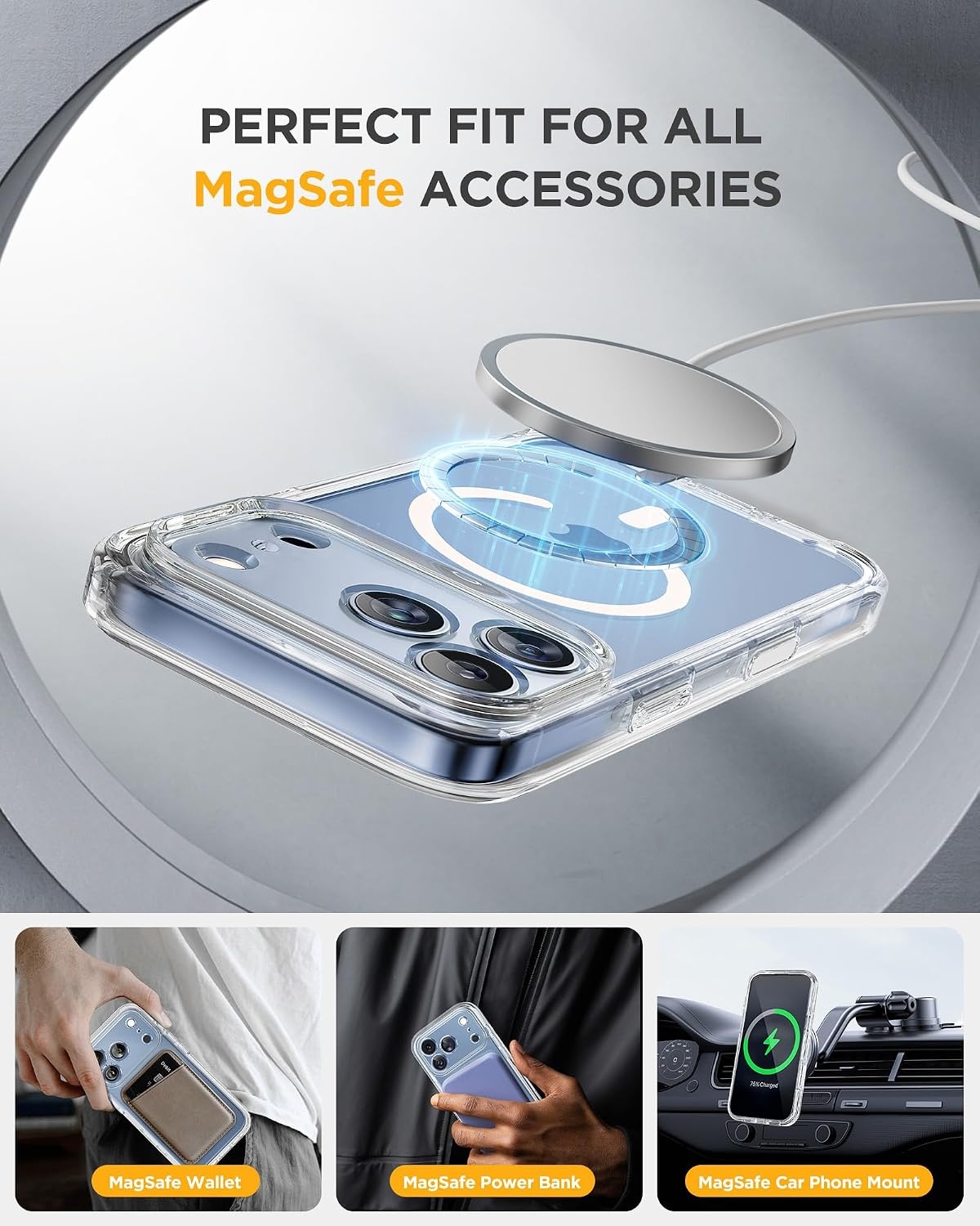 image:imageMiracase for iPhone 18 Pro Case with Privacy Screen Protector BlackClear