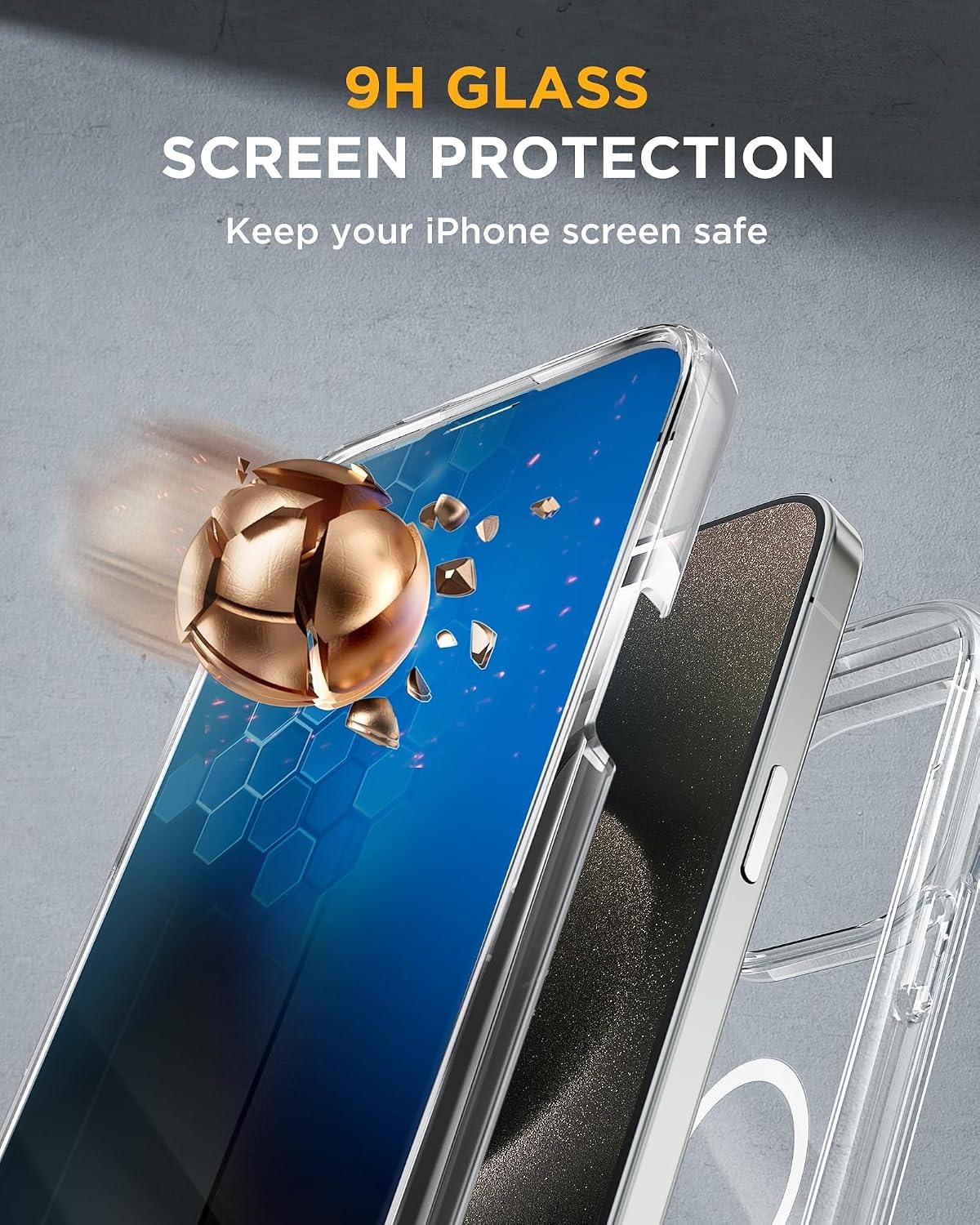 image:imageMiracase for iPhone 18 Pro Case with Privacy Screen Protector BlackClear