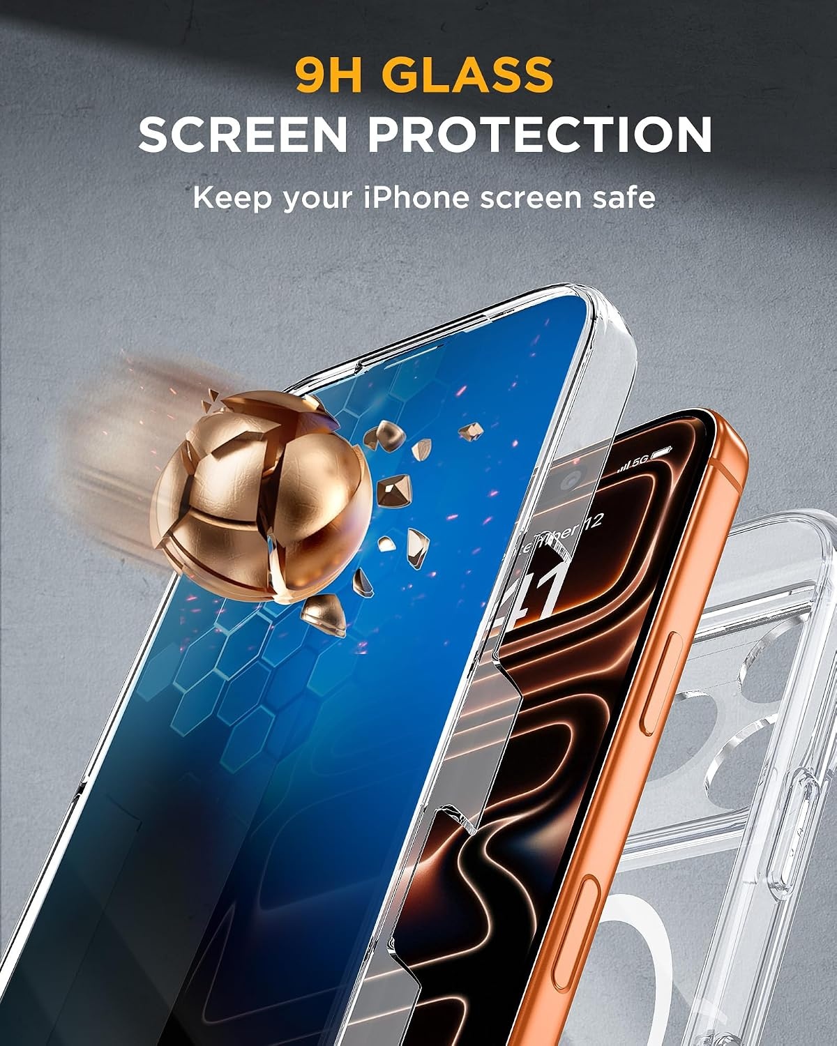 image:imageMiracase for iPhone 18 Pro Case with Privacy Screen Protector BlackClear