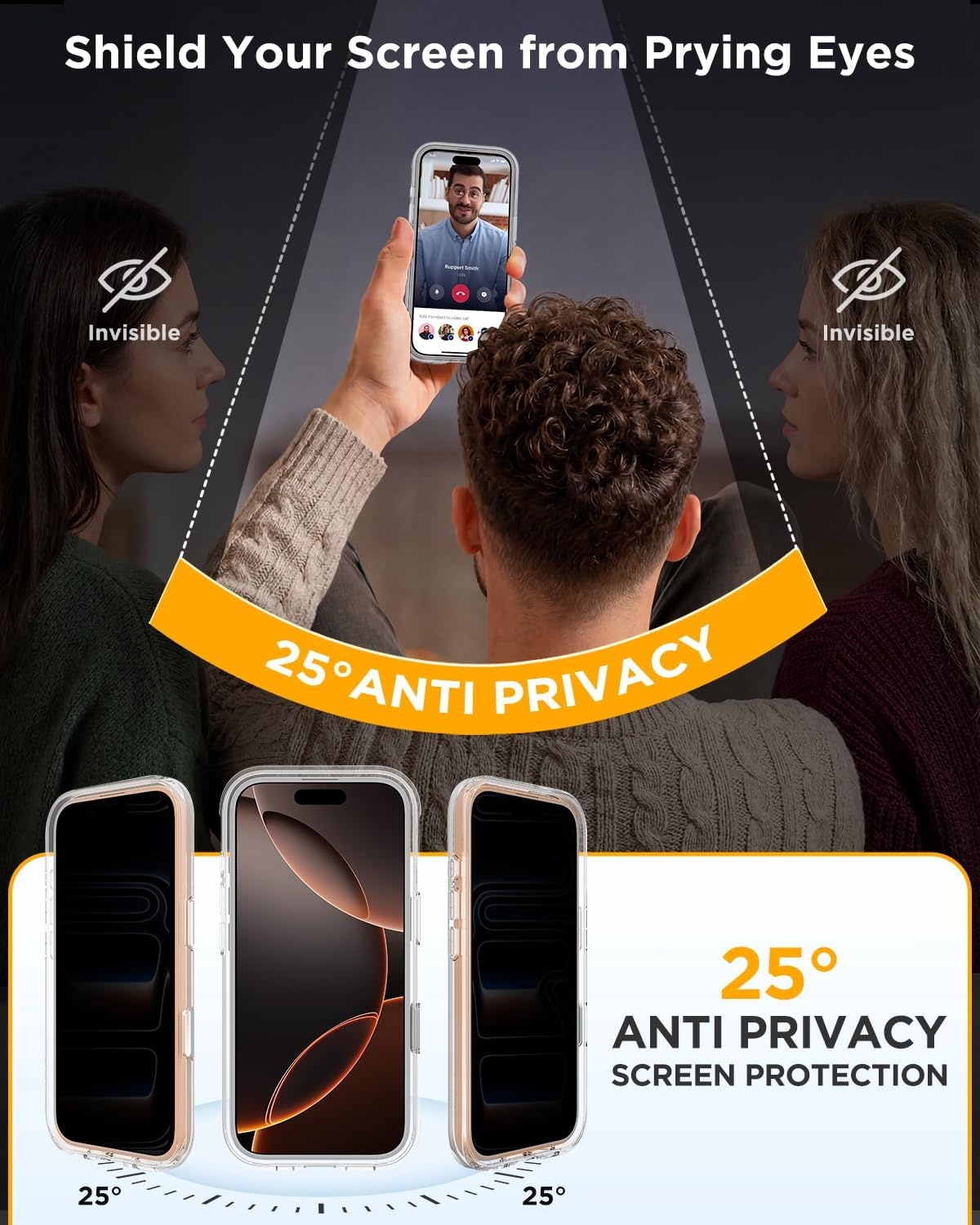 image:imageMiracase for iPhone 18 Pro Case with Privacy Screen Protector BlackClear