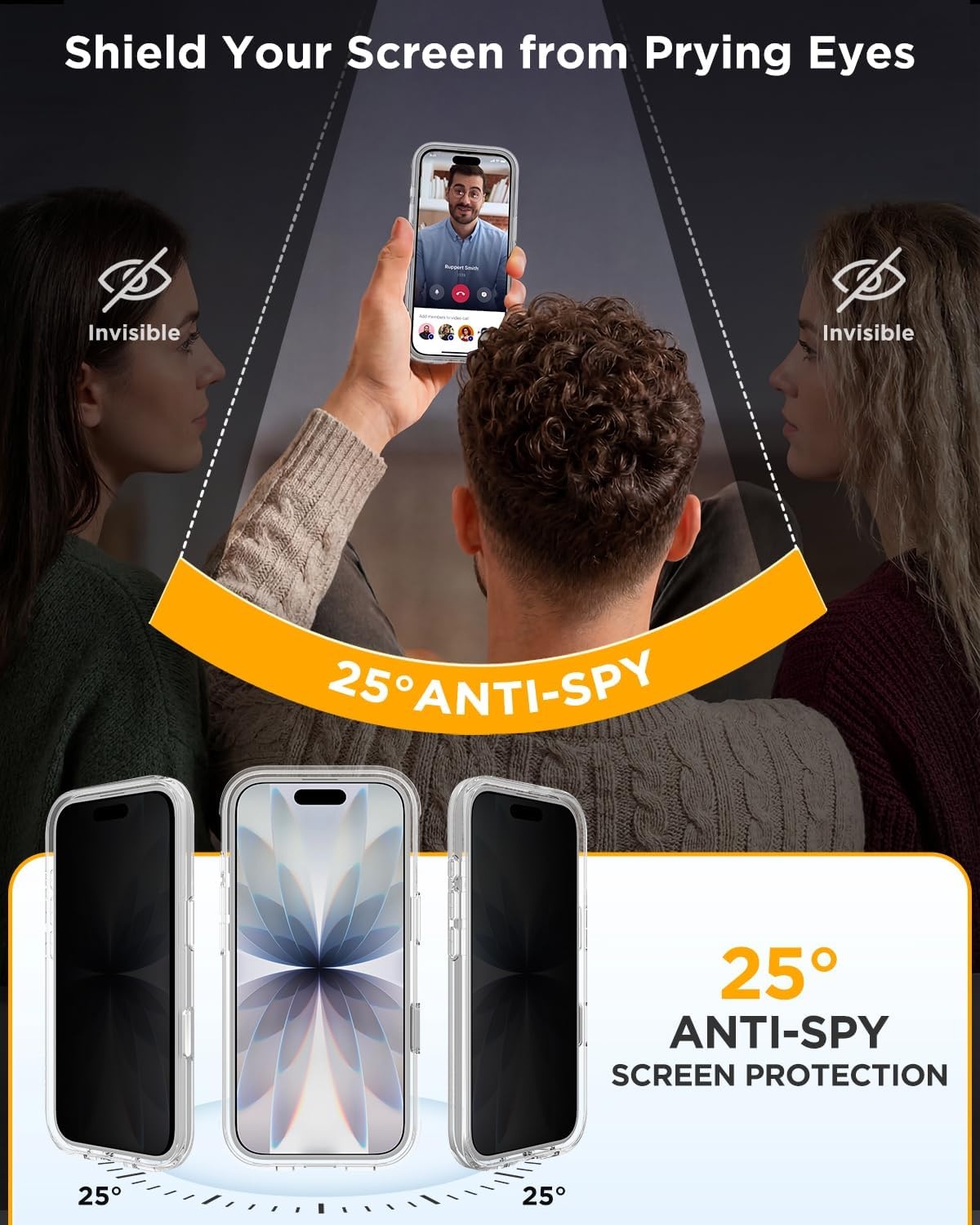 image:imageMiracase for iPhone 18 Pro Case with Privacy Screen Protector BlackClear