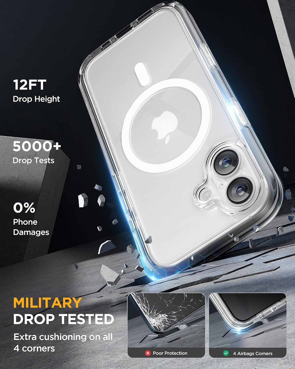 image:imageMiracase for iPhone 18 Pro Case with Privacy Screen Protector BlackClear