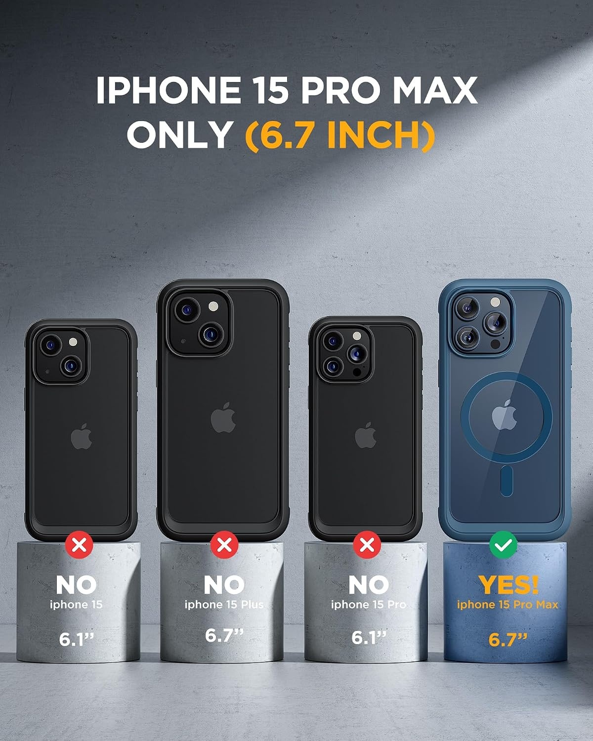 image:imageMiracase for iPhone 18 Pro Case with Privacy Screen Protector BlackDark Blue