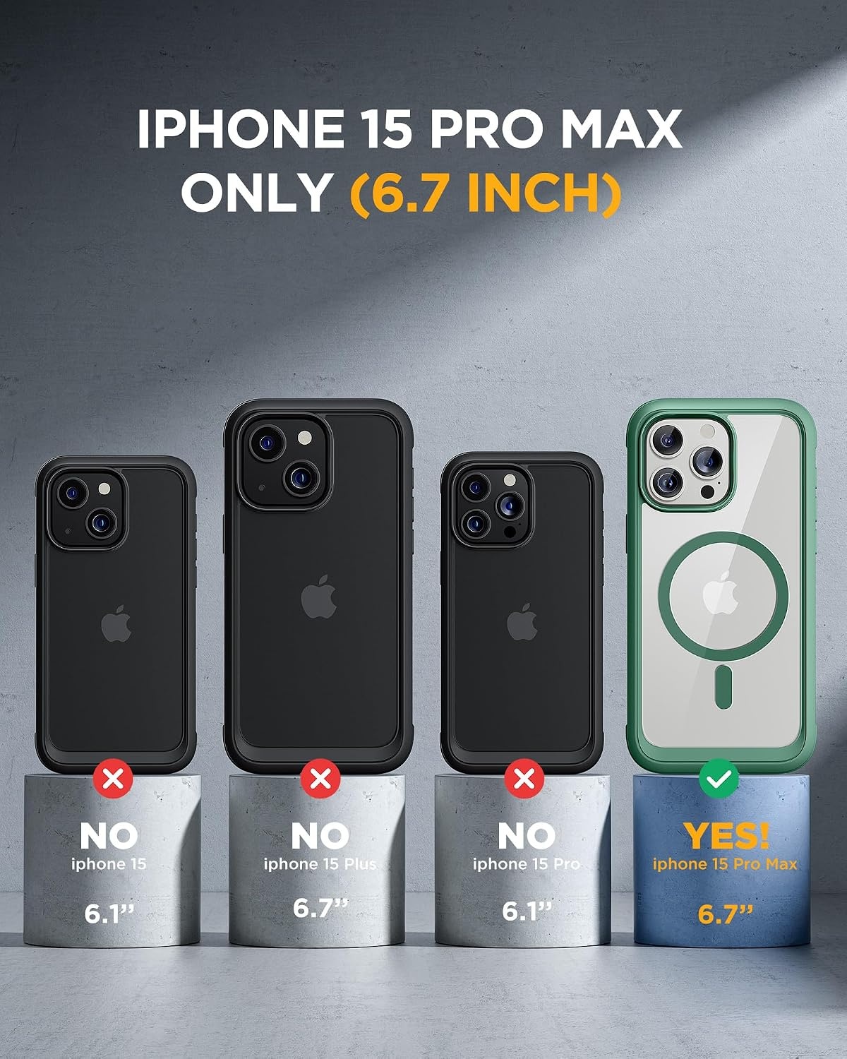 image:imageMiracase for iPhone 18 Pro Case with Privacy Screen Protector BlackDark Green