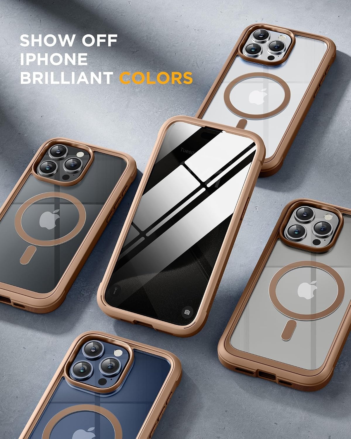 image:imageMiracase for iPhone 18 Pro Case with Privacy Screen Protector BlackDesert Brown